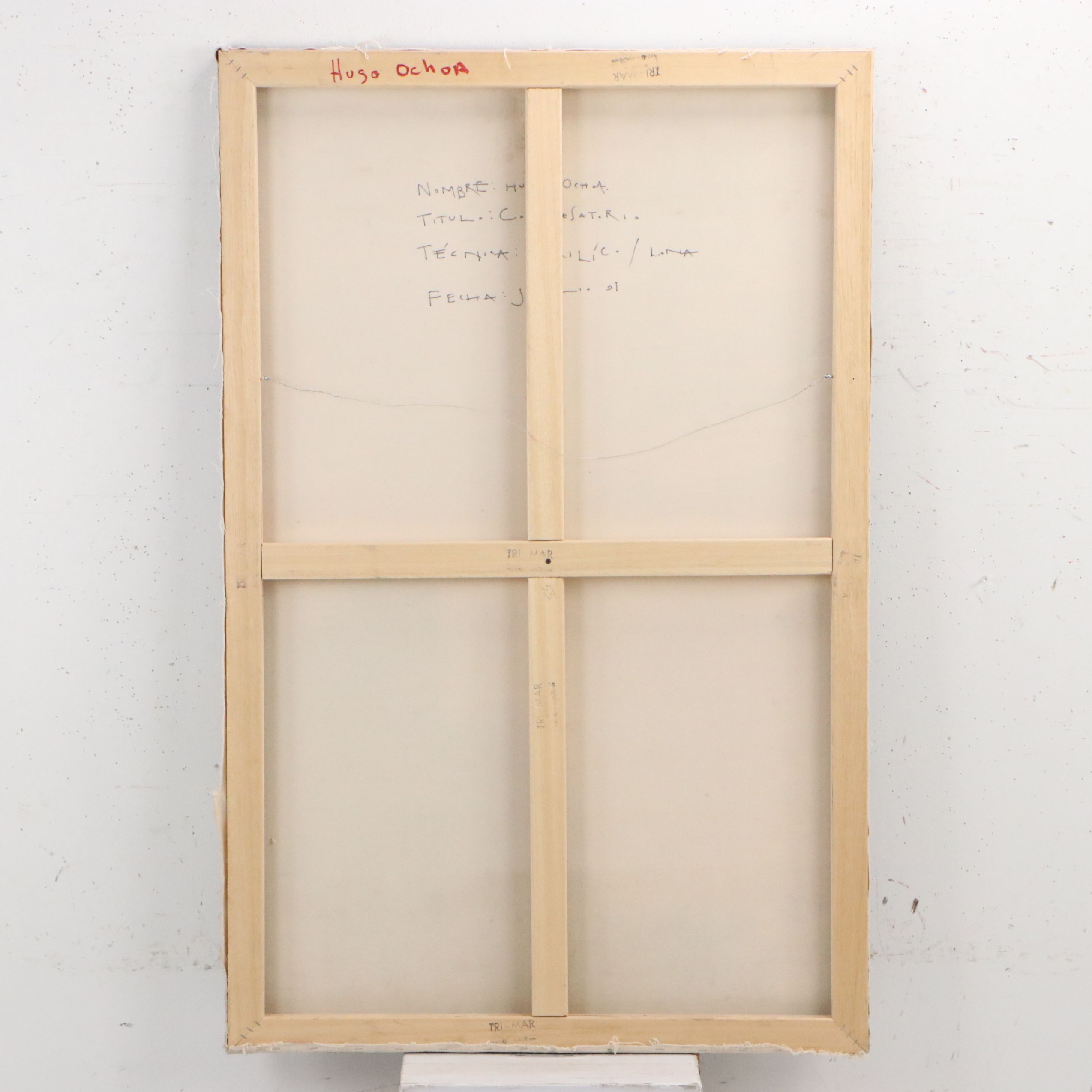 Attributed to Hugo Ochoa Acrylic Painting "Confesitorio," 2001