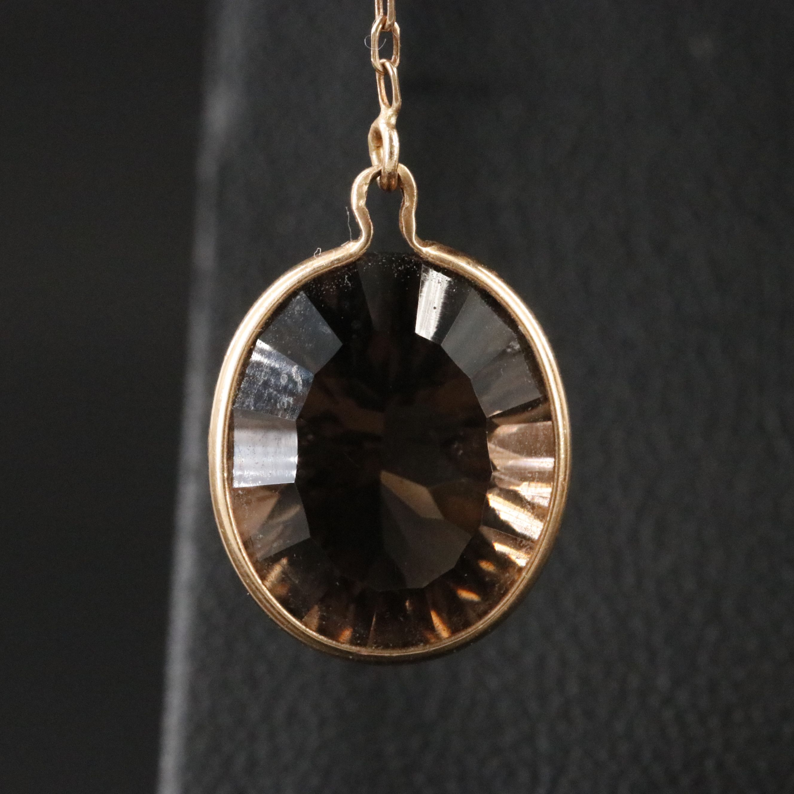 14K Smoky Quartz Threader Earrings