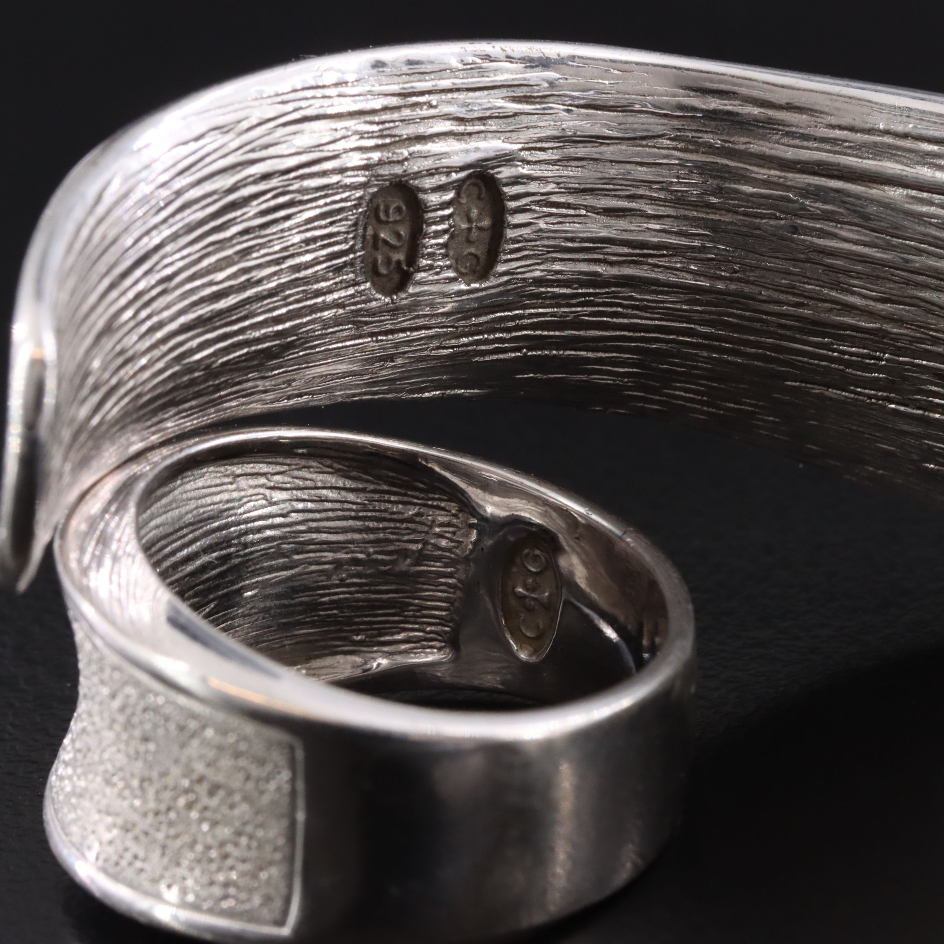 Charles Garnier Sterling Cuff and Ring