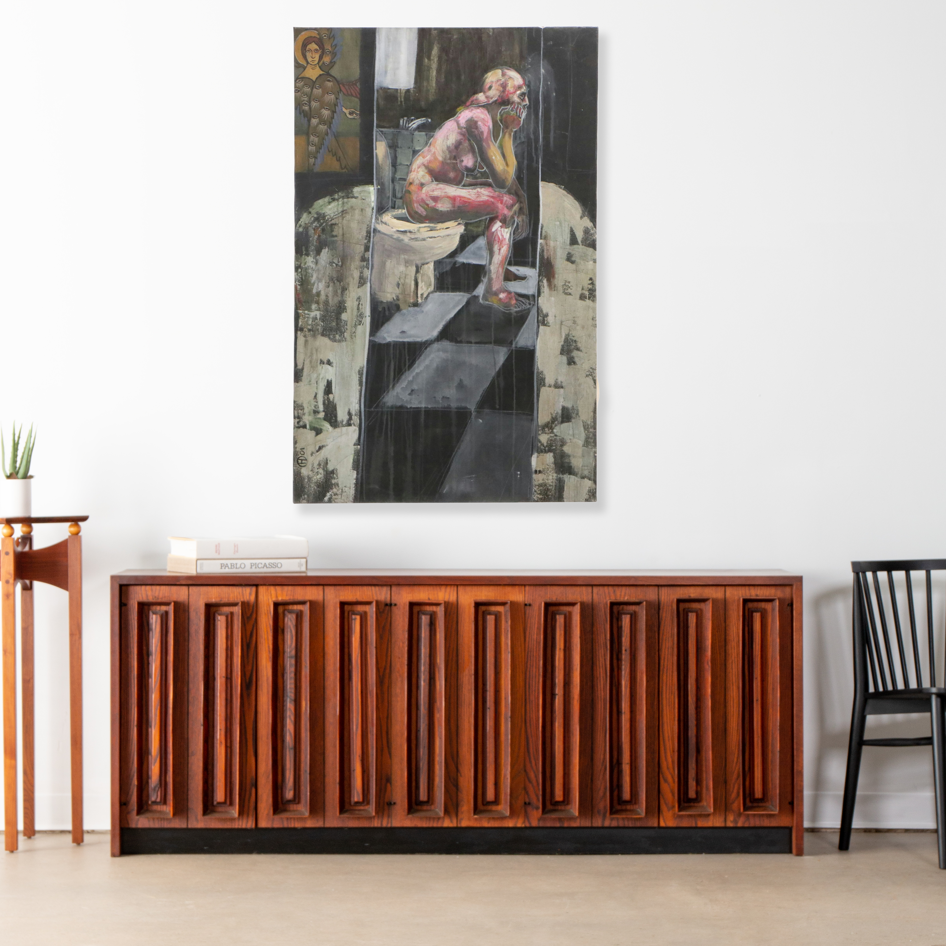 Attributed to Hugo Ochoa Acrylic Painting "Confesitorio," 2001