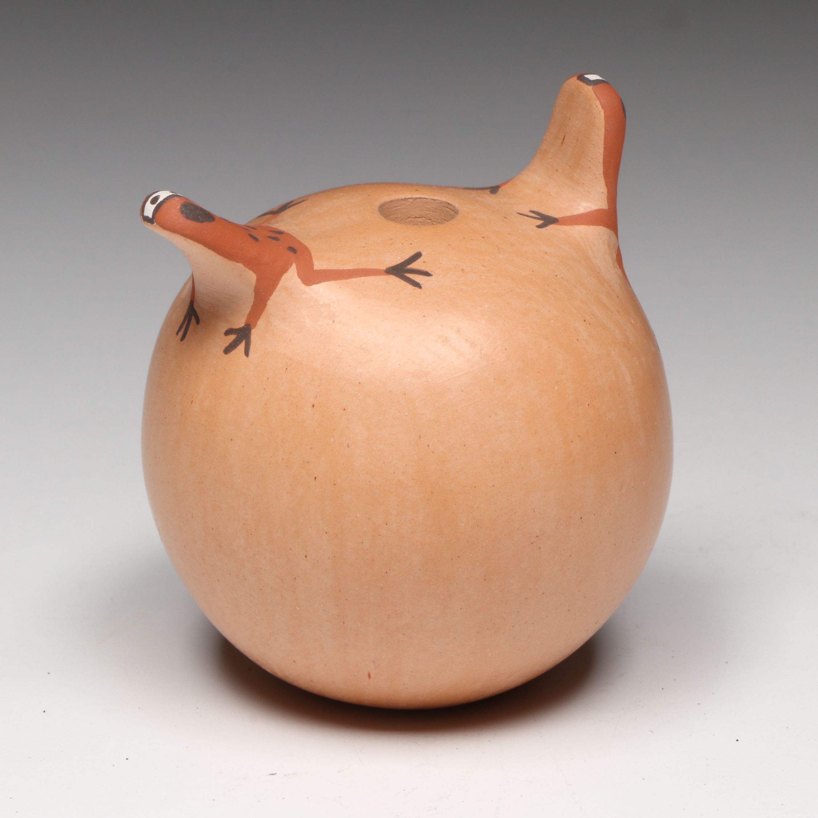 Agnes Peynetsa Zuni Pueblo Pottery Frog Seed Pot