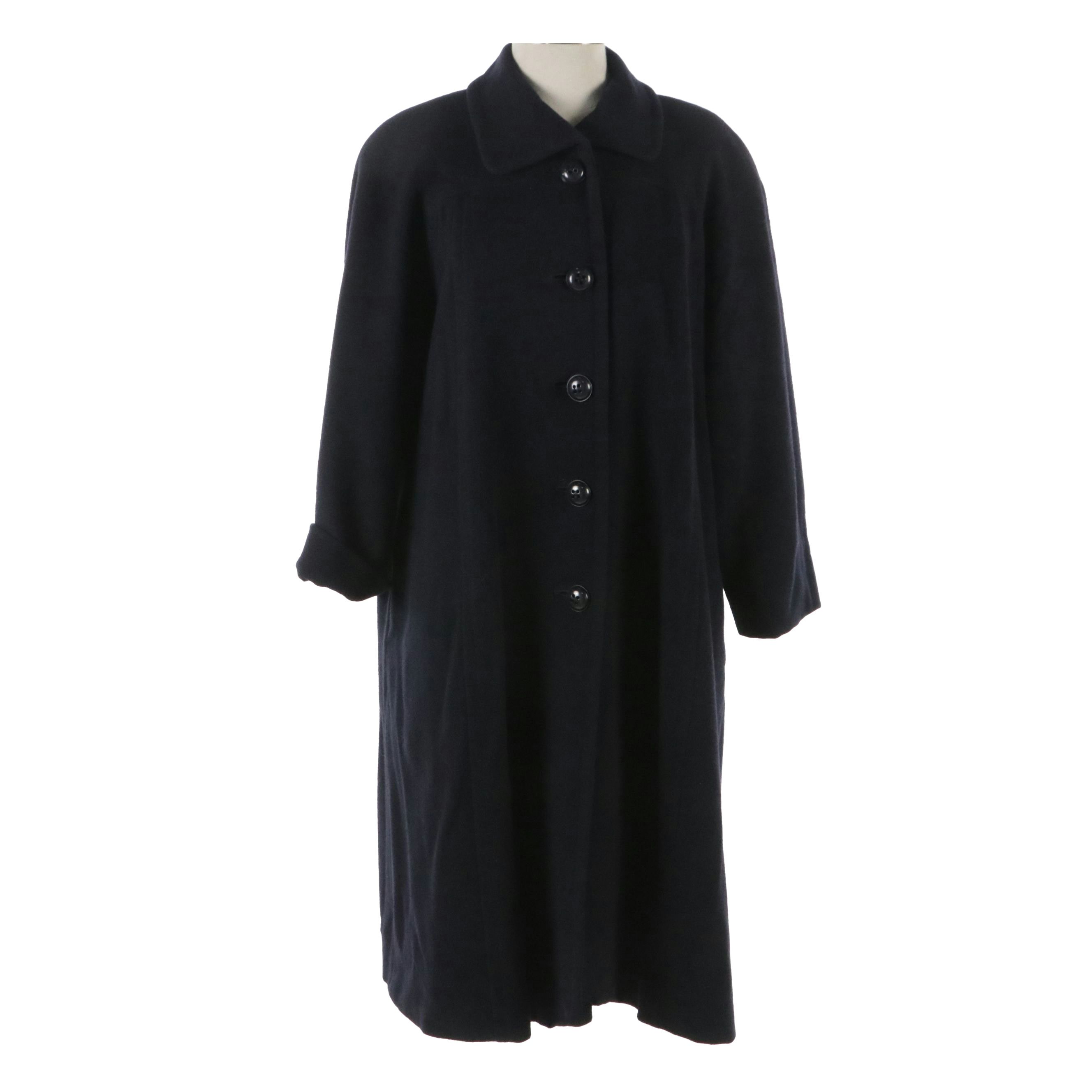 Christian Dior Blue Cashmere Button-Front Coat