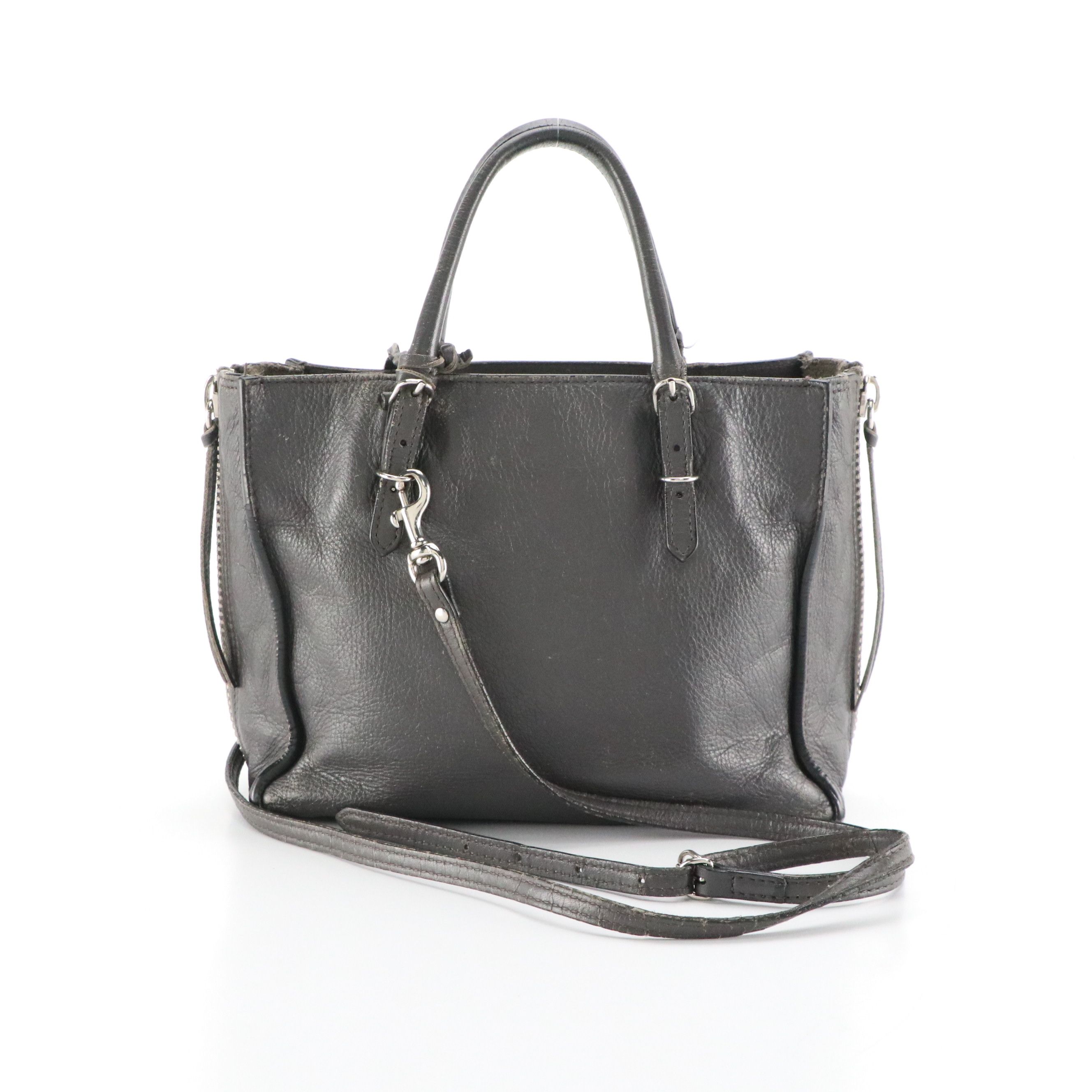 Balenciaga Classic Papier A4 Mini Two-Way Tote Bag in Dark Gray Calfskin Leather