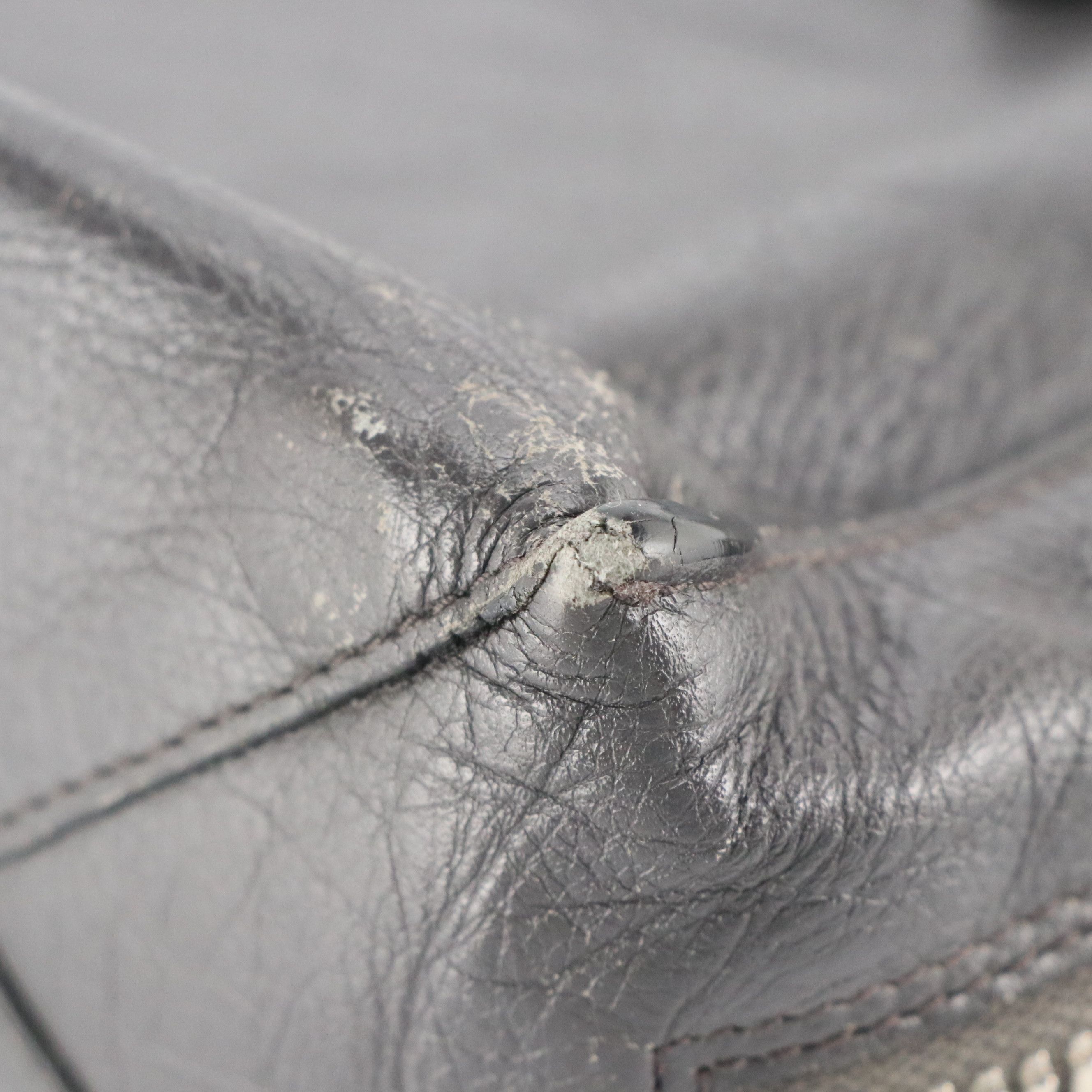 Balenciaga Classic Papier A4 Mini Two-Way Tote Bag in Dark Gray Calfskin Leather