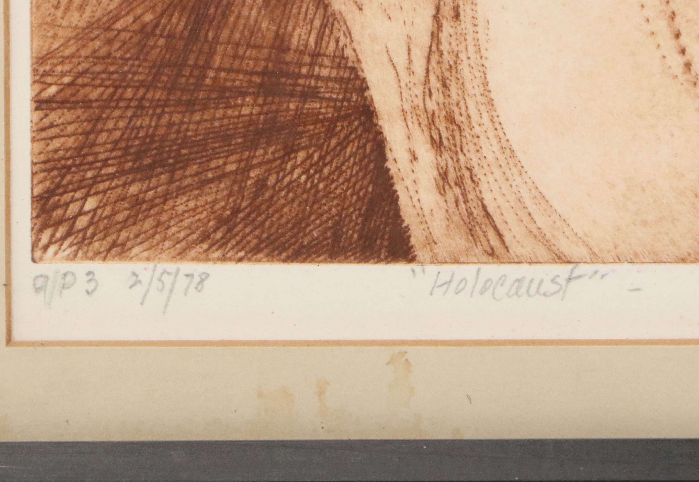 Symbolist Style Etching "Holocaust," 1981