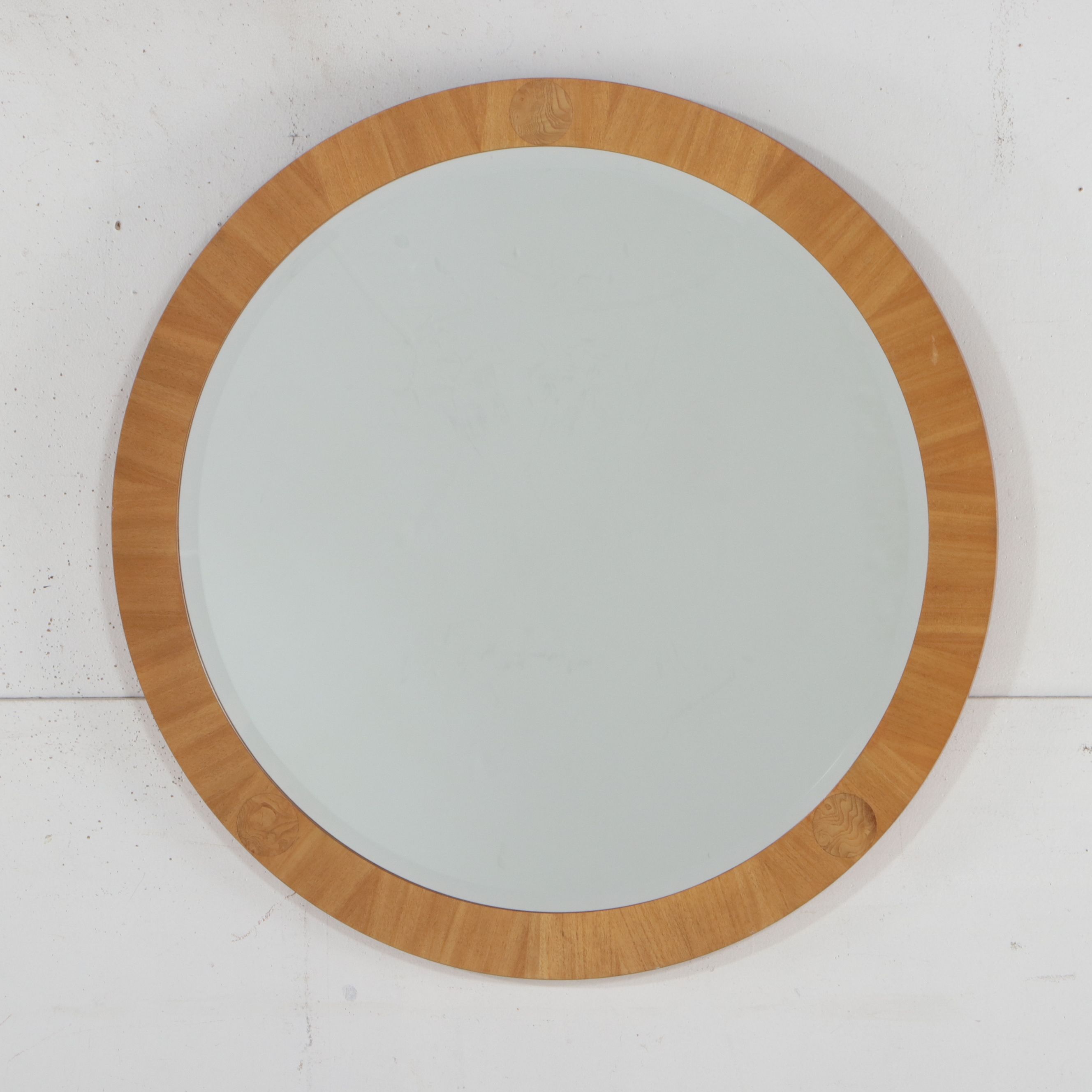 Charles Pfister for Baker Tamo Ash Dresser and Matching Circular Mirror