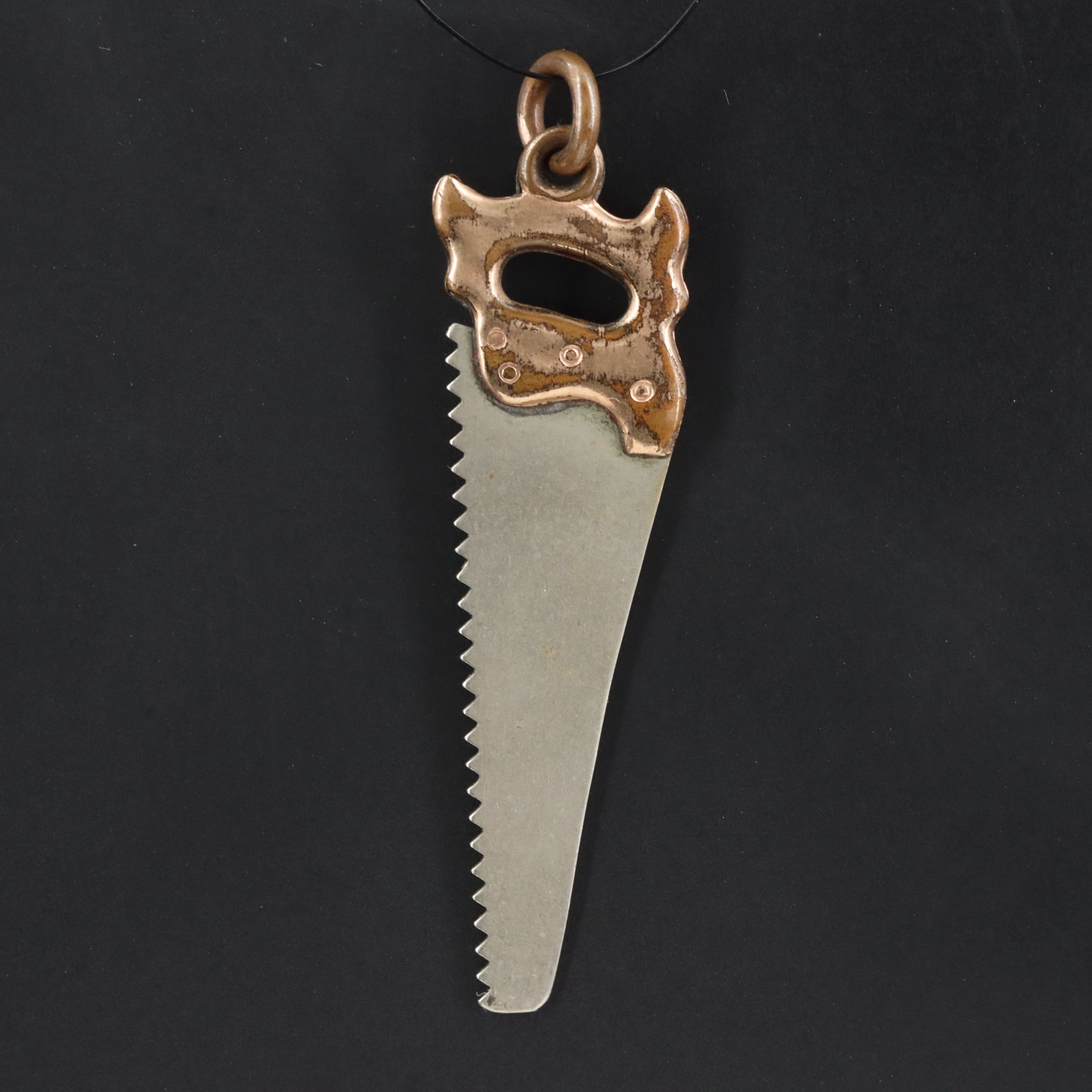 Antique E.C. Atkins & Co. Silver Steel Saws Pendant