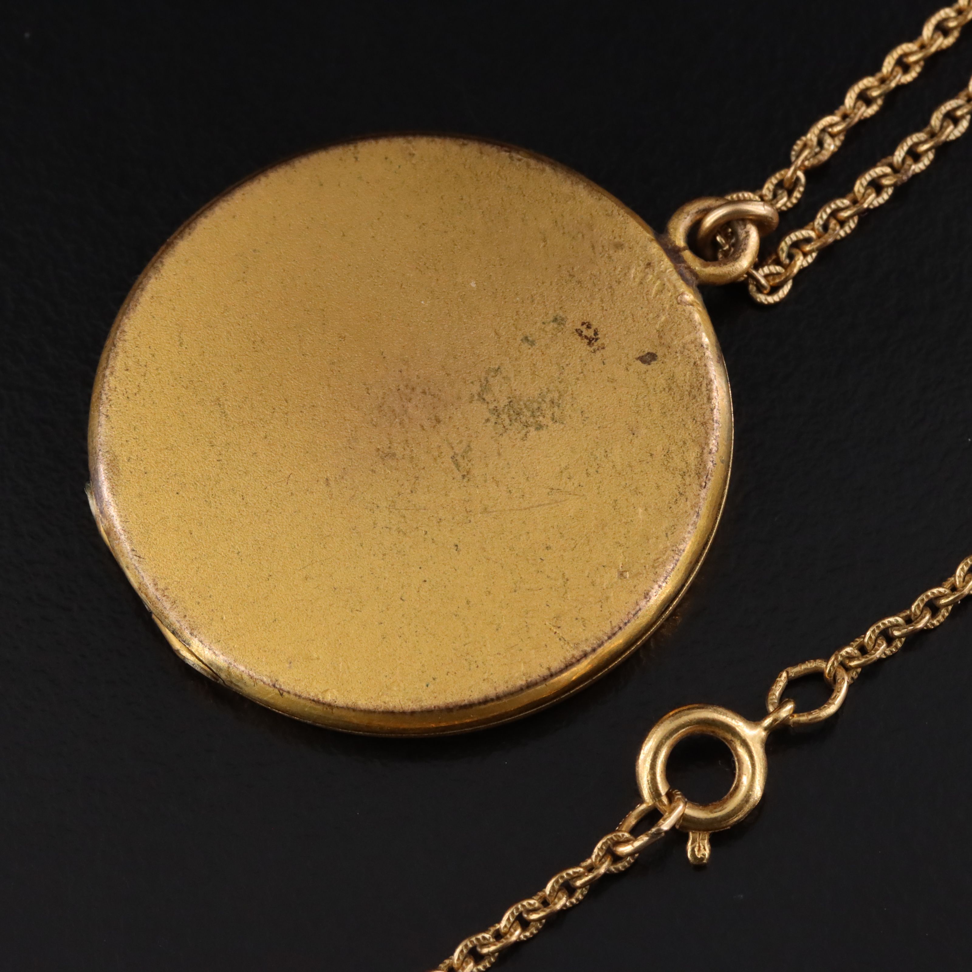 Antique Engraved Photo Locket Necklace