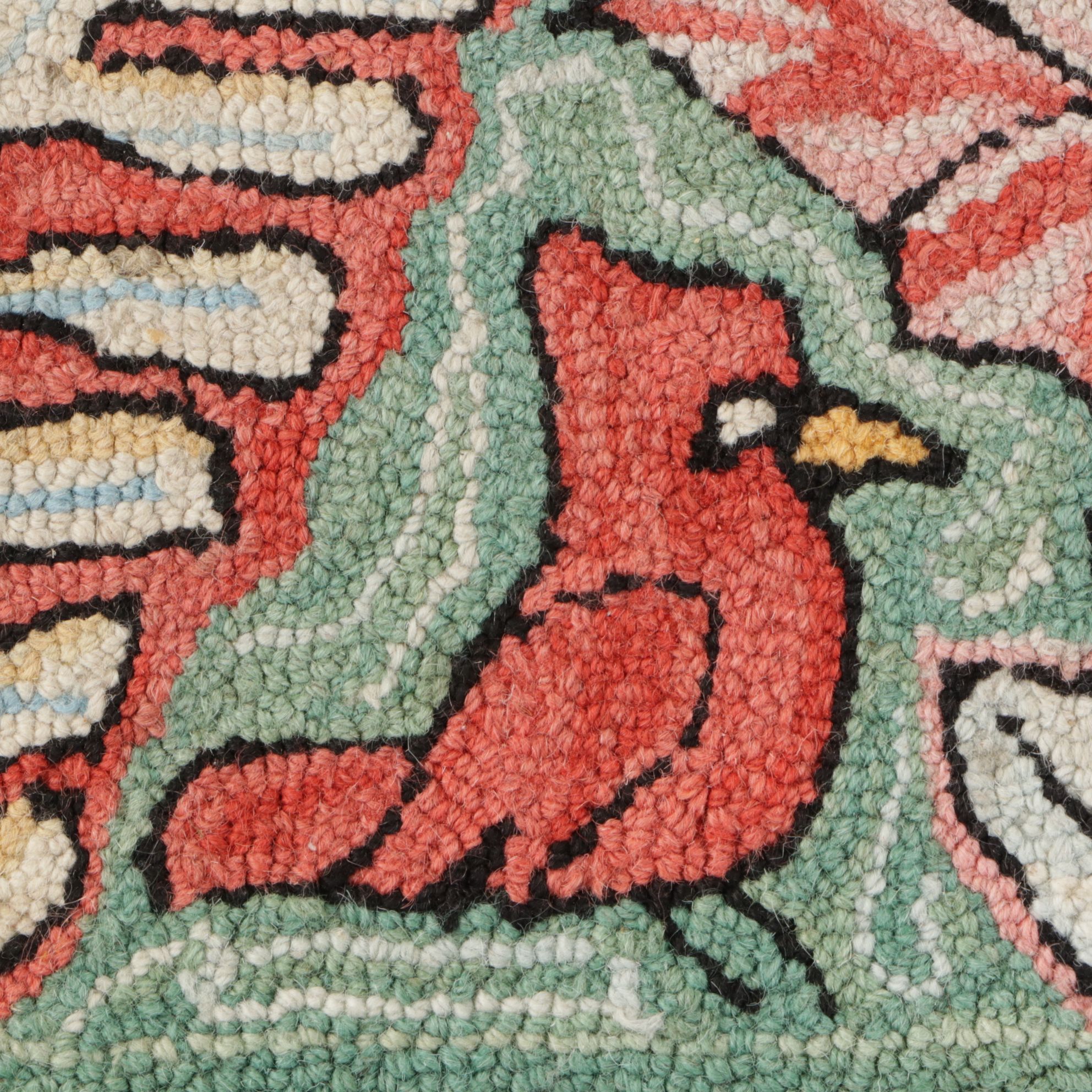 Handmade Hooked Michaelian Home "Bloomer Holiday" Accent Rug and Runner