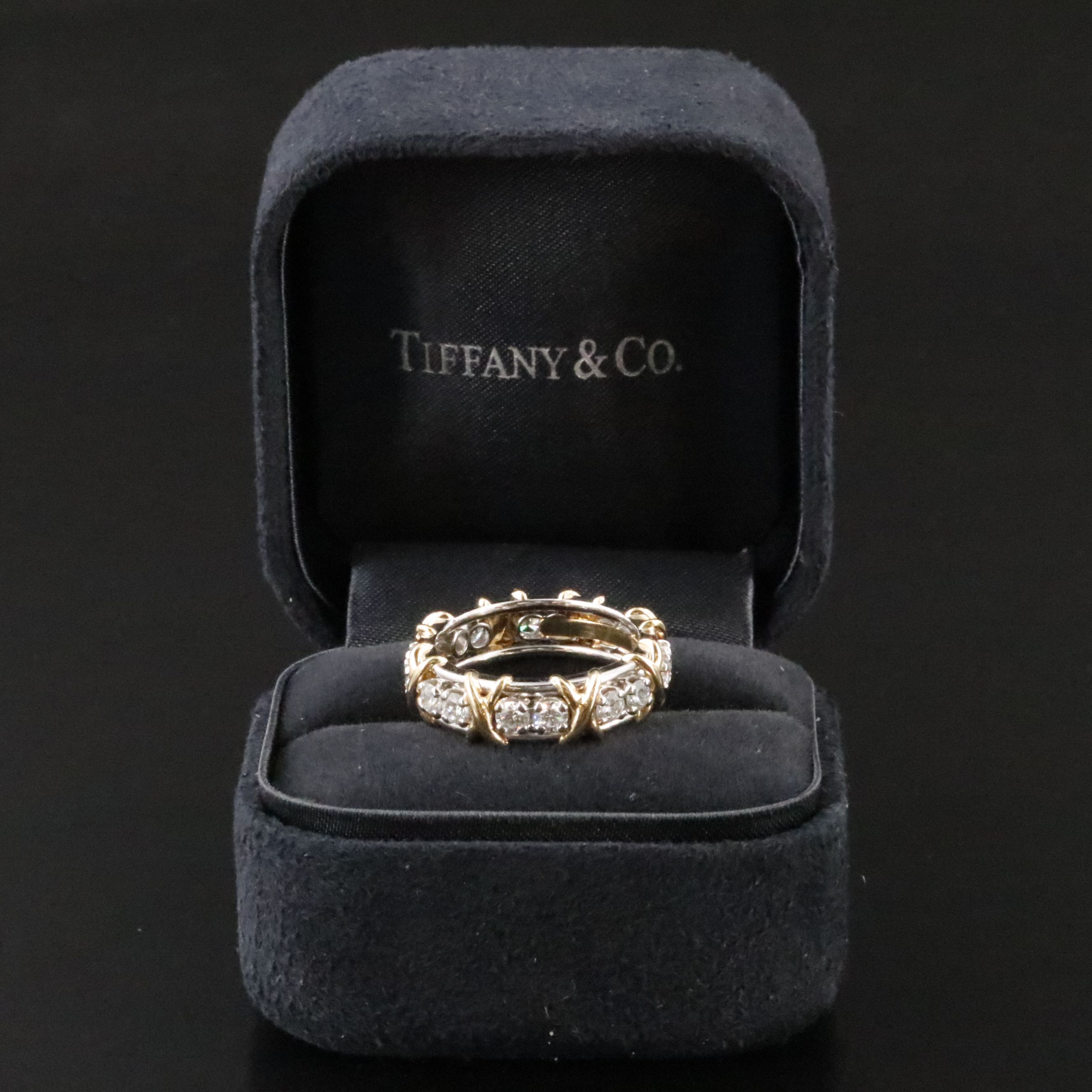 Schlumberger for Tiffany & Co. Sixteen Stone Platinum 18K 1.14 CTW Diamond Ring