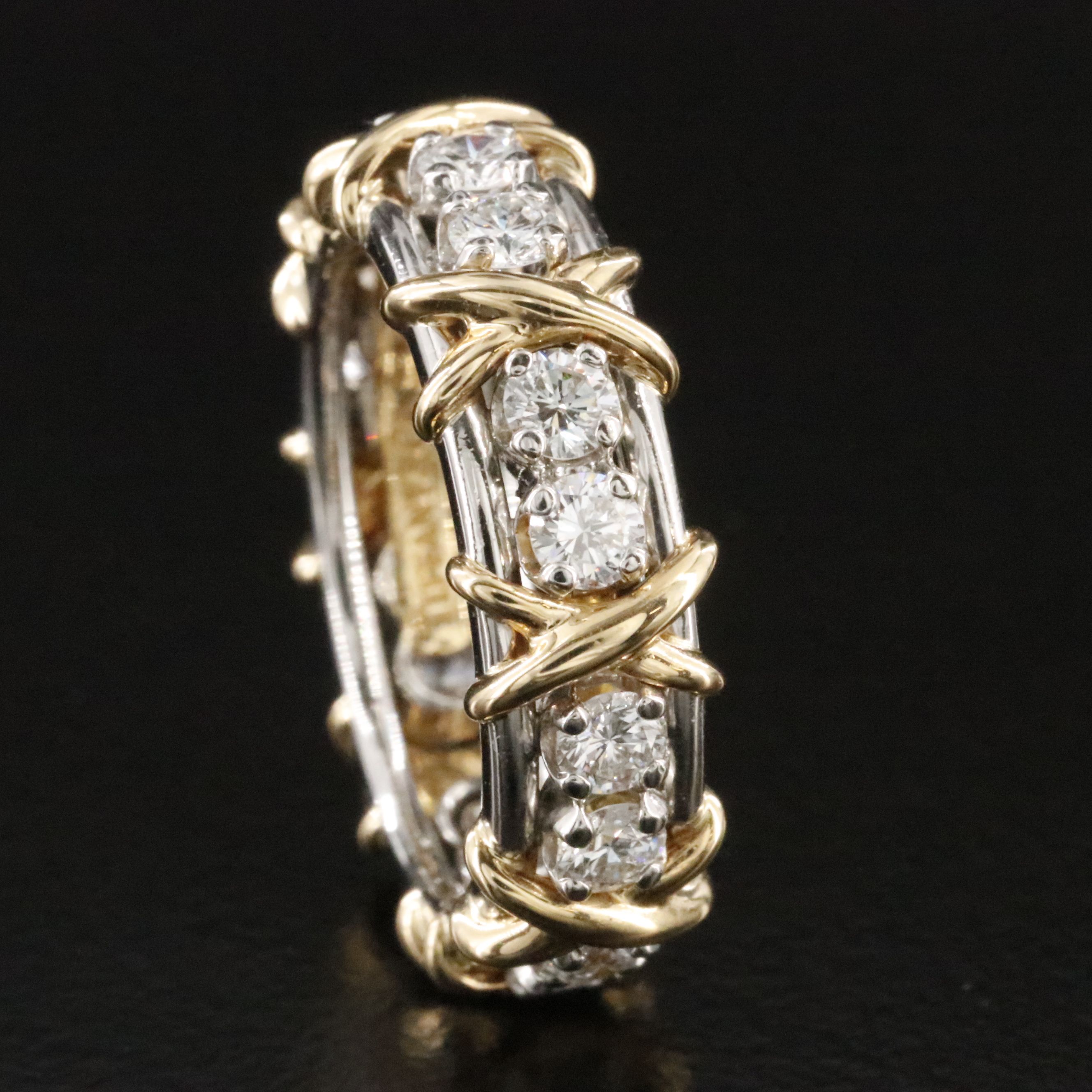 Schlumberger for Tiffany & Co. Sixteen Stone Platinum 18K 1.14 CTW Diamond Ring