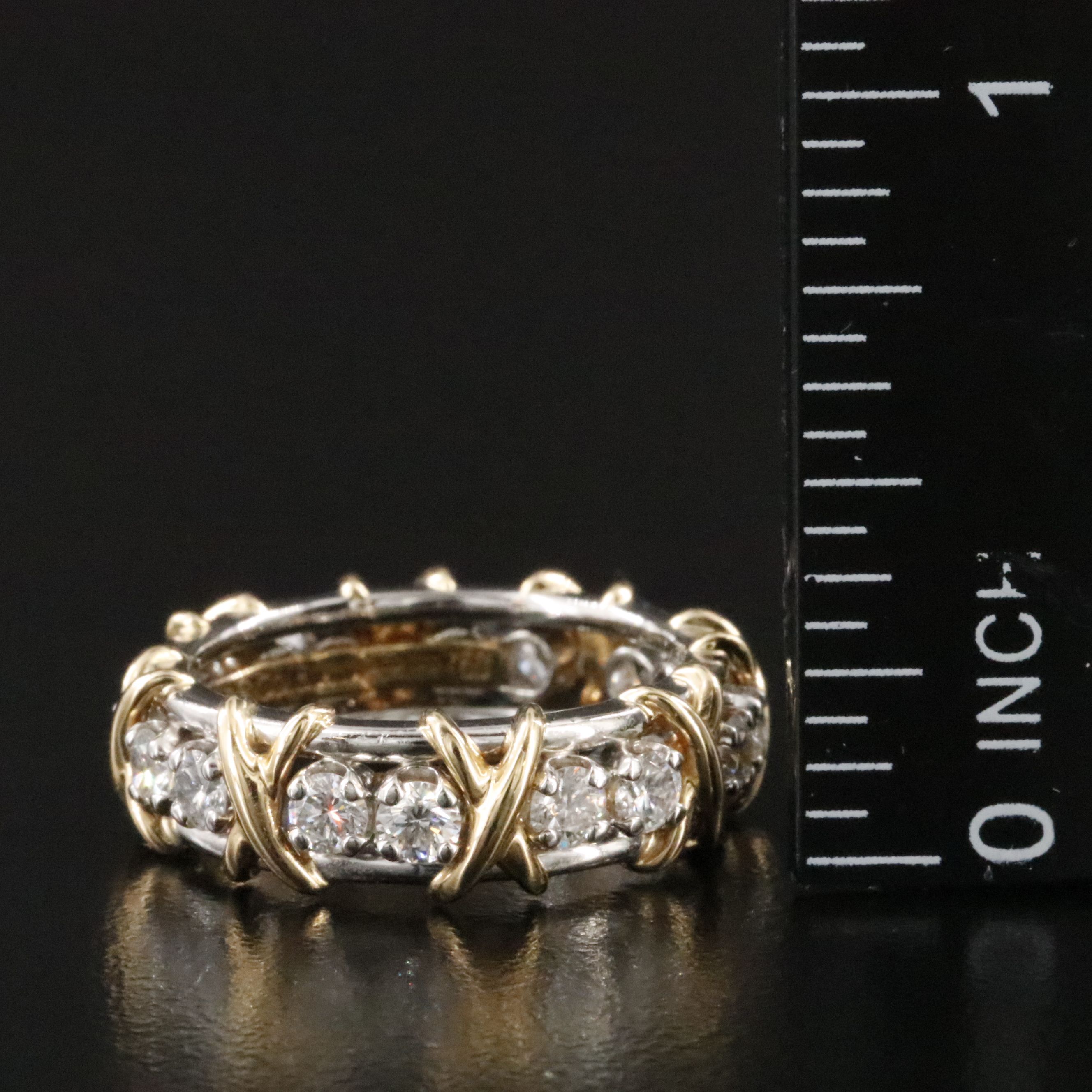 Schlumberger for Tiffany & Co. Sixteen Stone Platinum 18K 1.14 CTW Diamond Ring