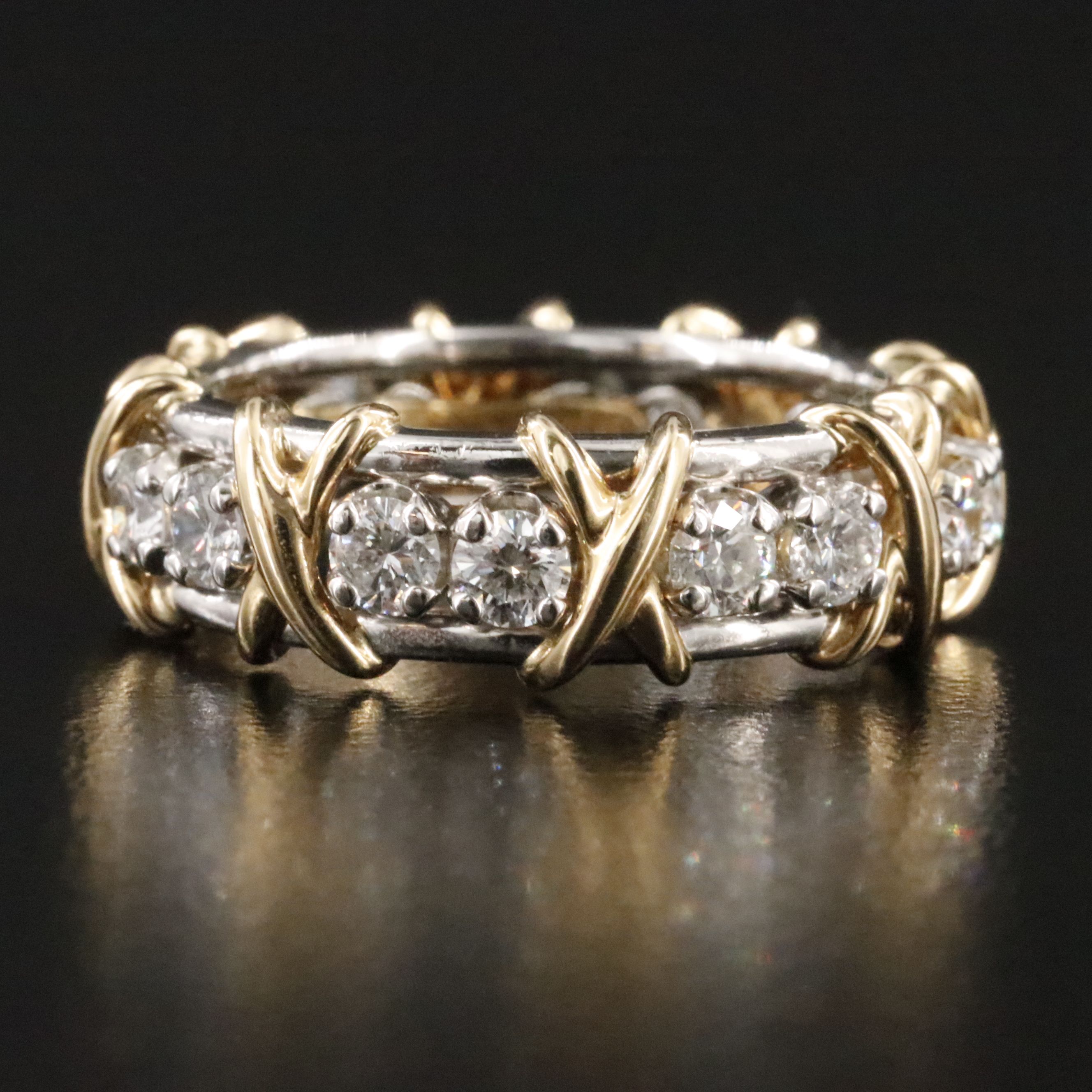 Schlumberger for Tiffany & Co. Sixteen Stone Platinum 18K 1.14 CTW Diamond Ring