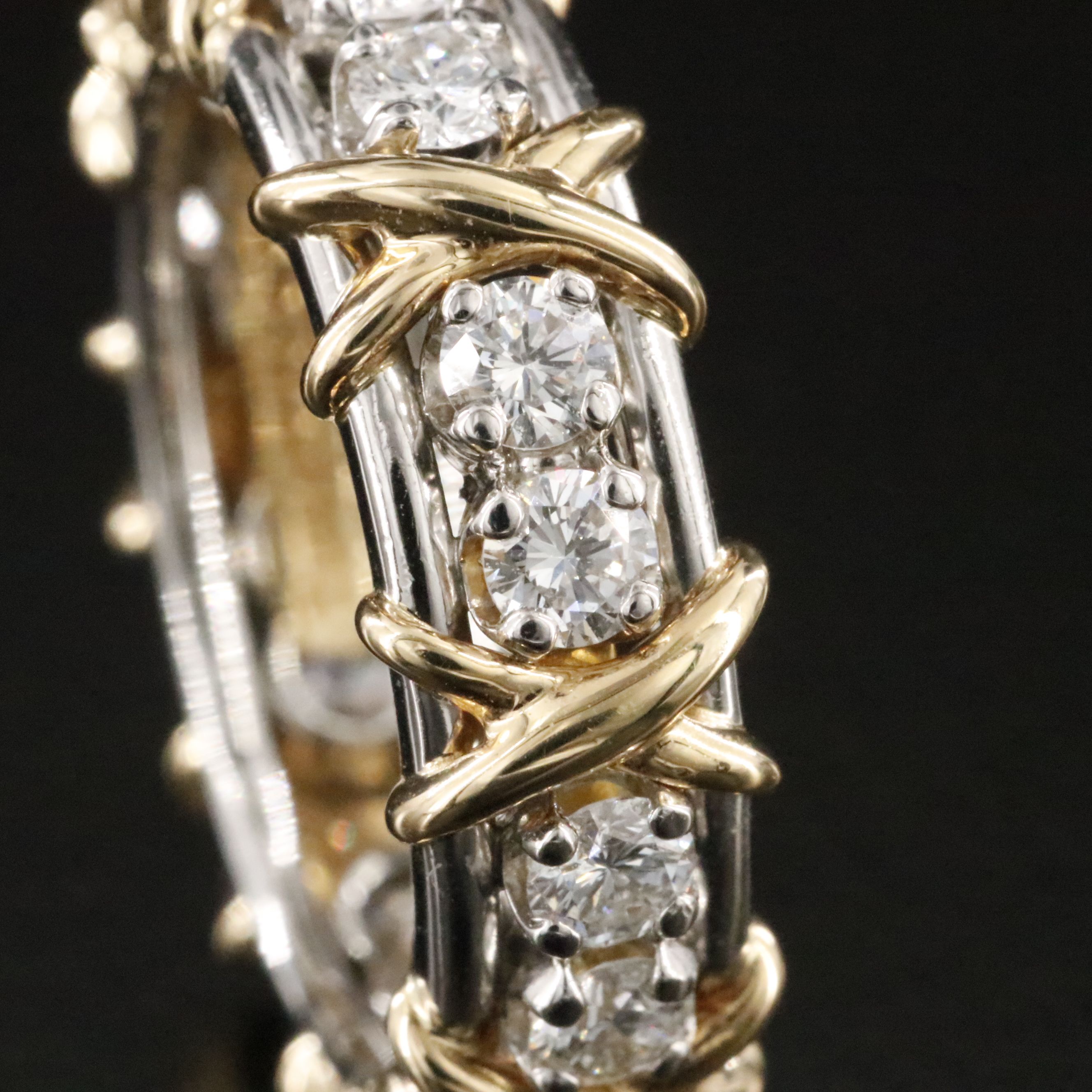 Schlumberger for Tiffany & Co. Sixteen Stone Platinum 18K 1.14 CTW Diamond Ring