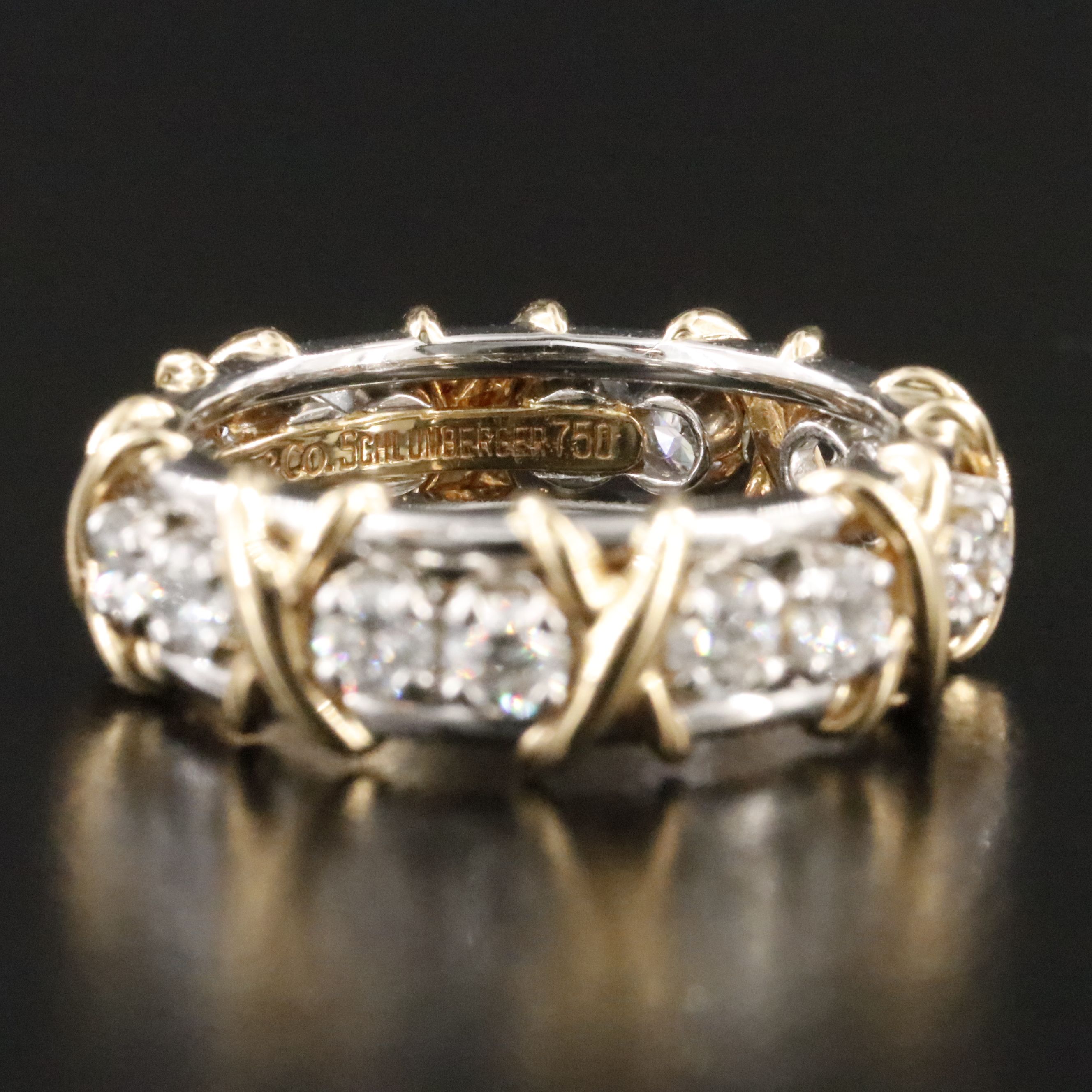 Schlumberger for Tiffany & Co. Sixteen Stone Platinum 18K 1.14 CTW Diamond Ring