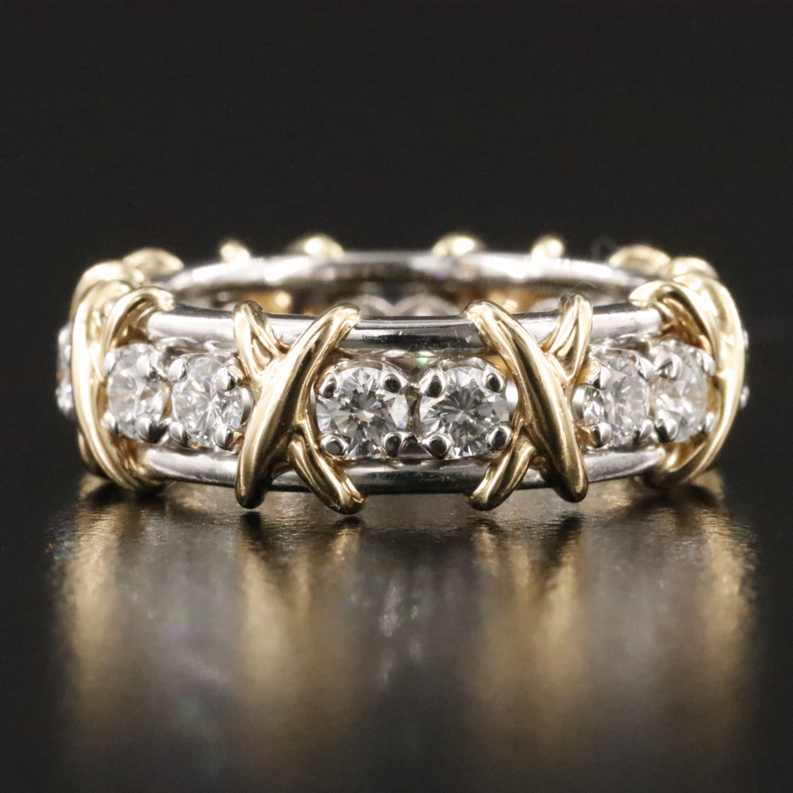Schlumberger for Tiffany & Co. Sixteen Stone Platinum 18K 1.14 CTW Diamond Ring