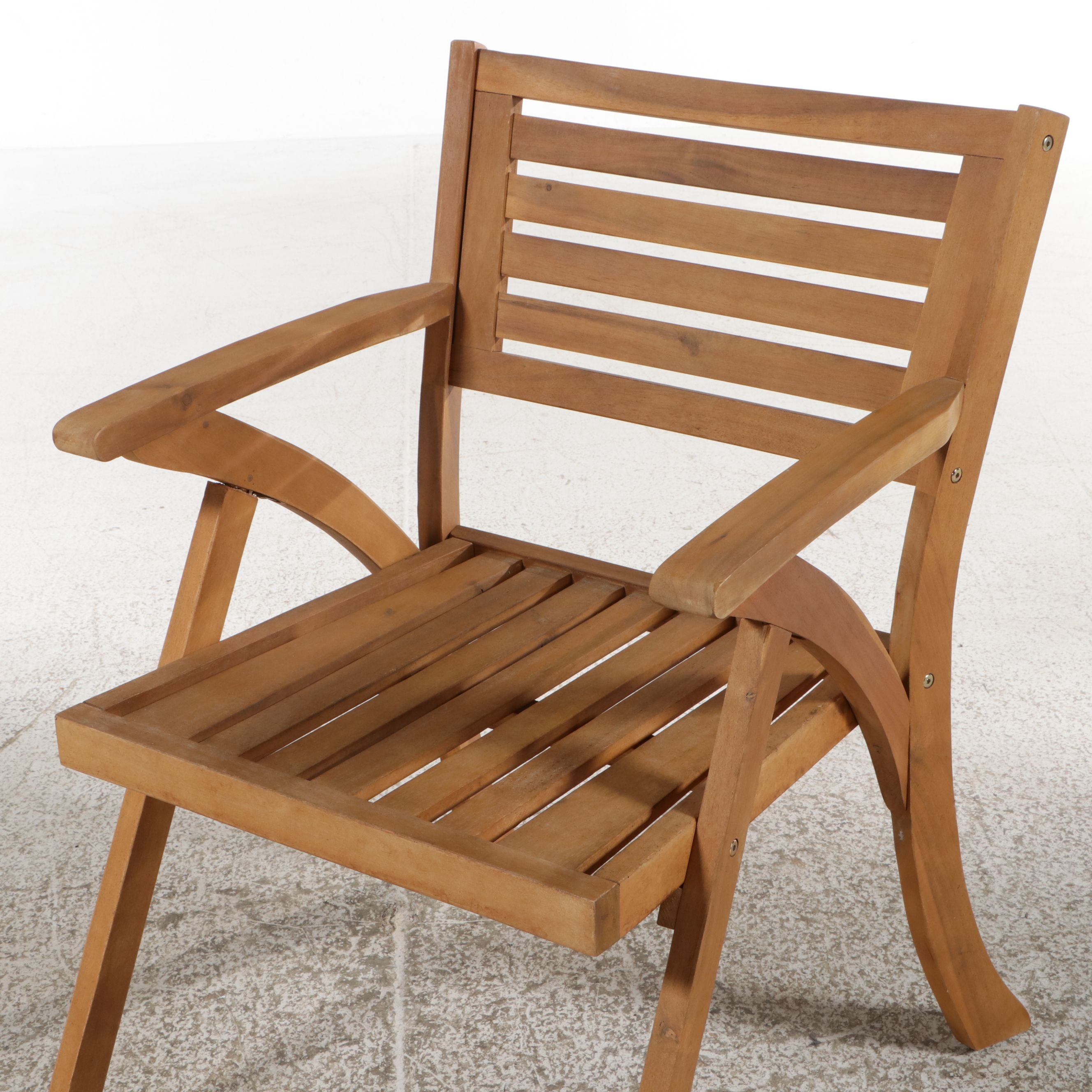 Three-Piece Modern Teak Outdoor Bistro Set