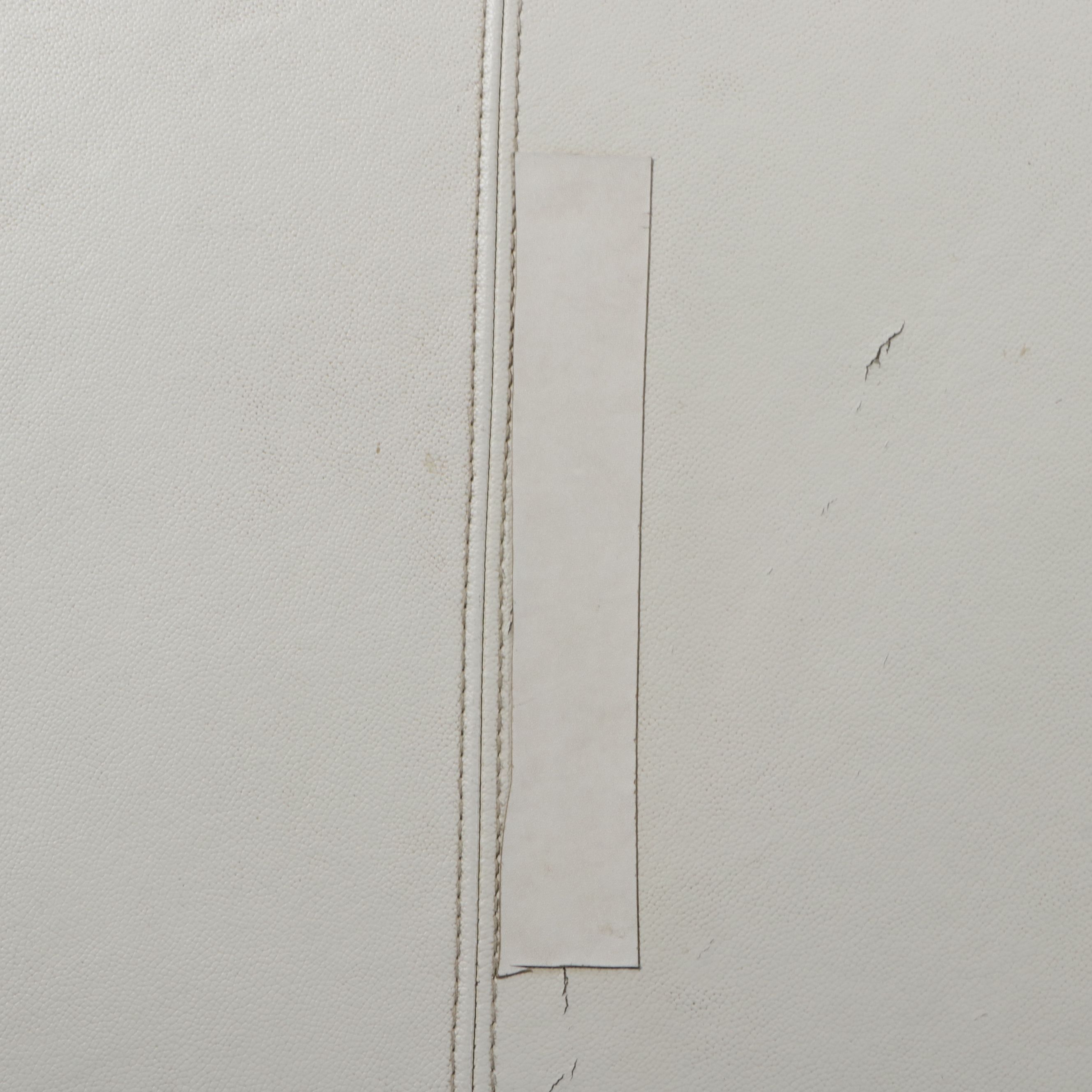 Contemporary White Bonded Leather Curved Sectional Sofa and Ottoman