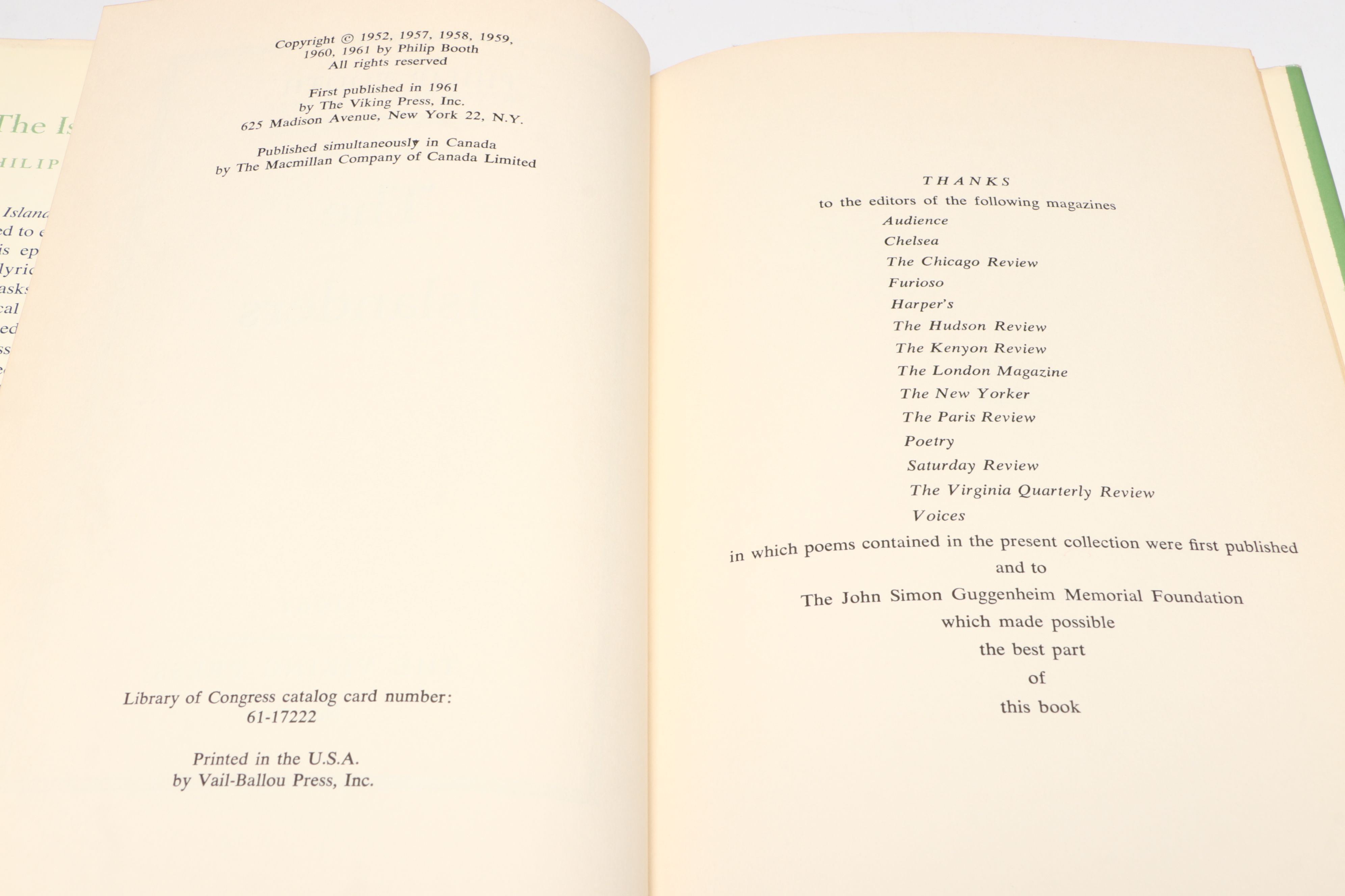 "Various Jangling Keys", "Broken Rhythm", "The Islanders" and More Books