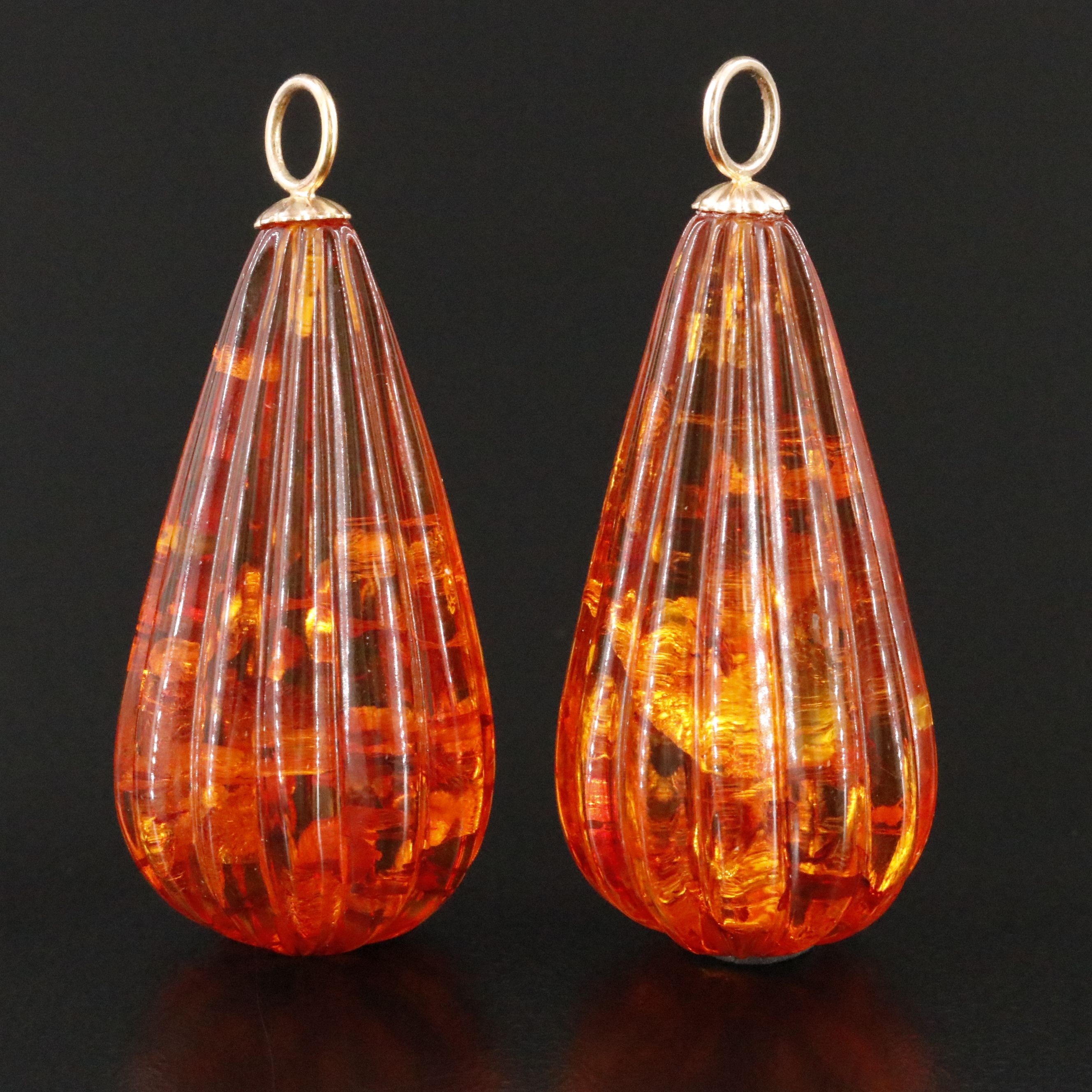14K Amber Drop Earring Enhancers