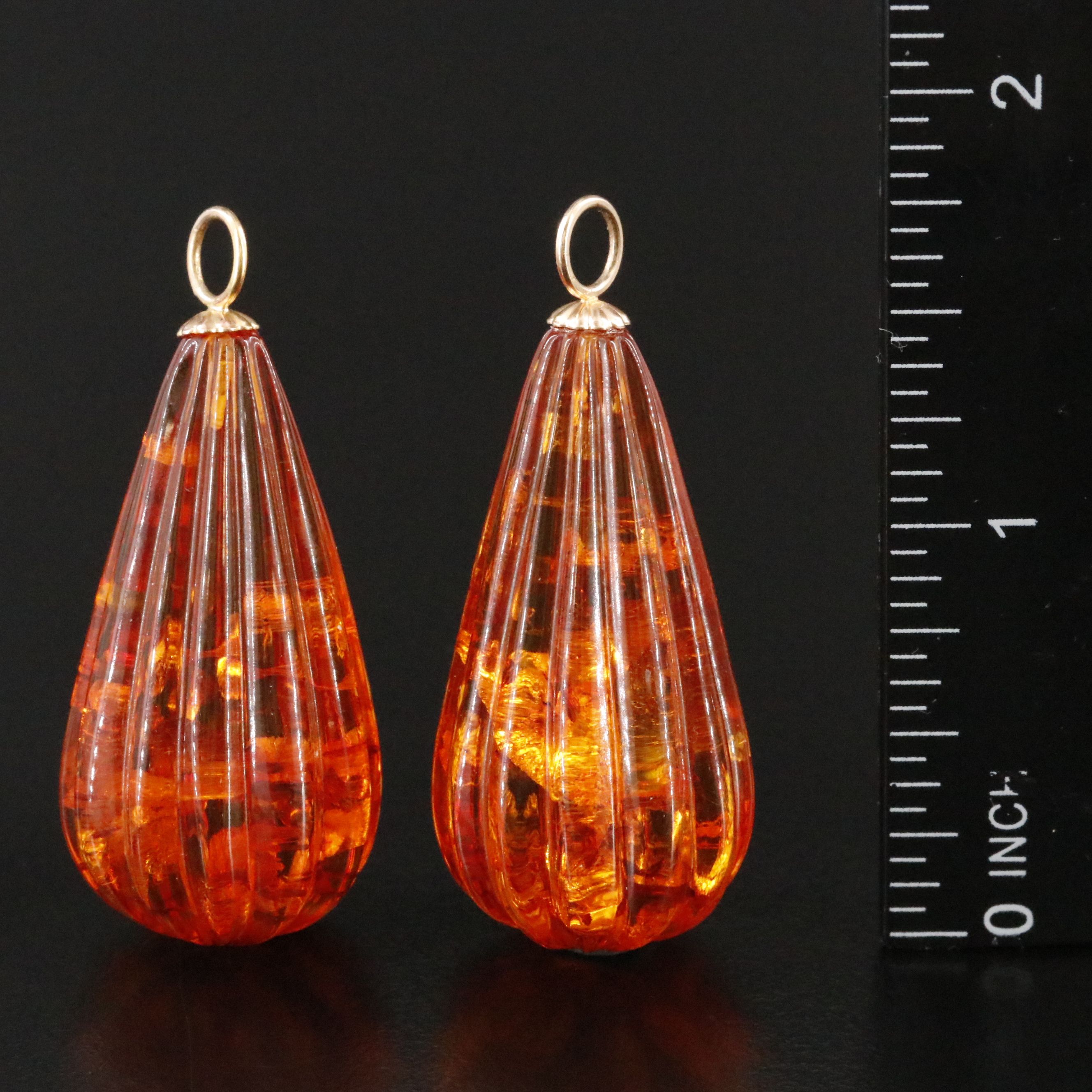 14K Amber Drop Earring Enhancers