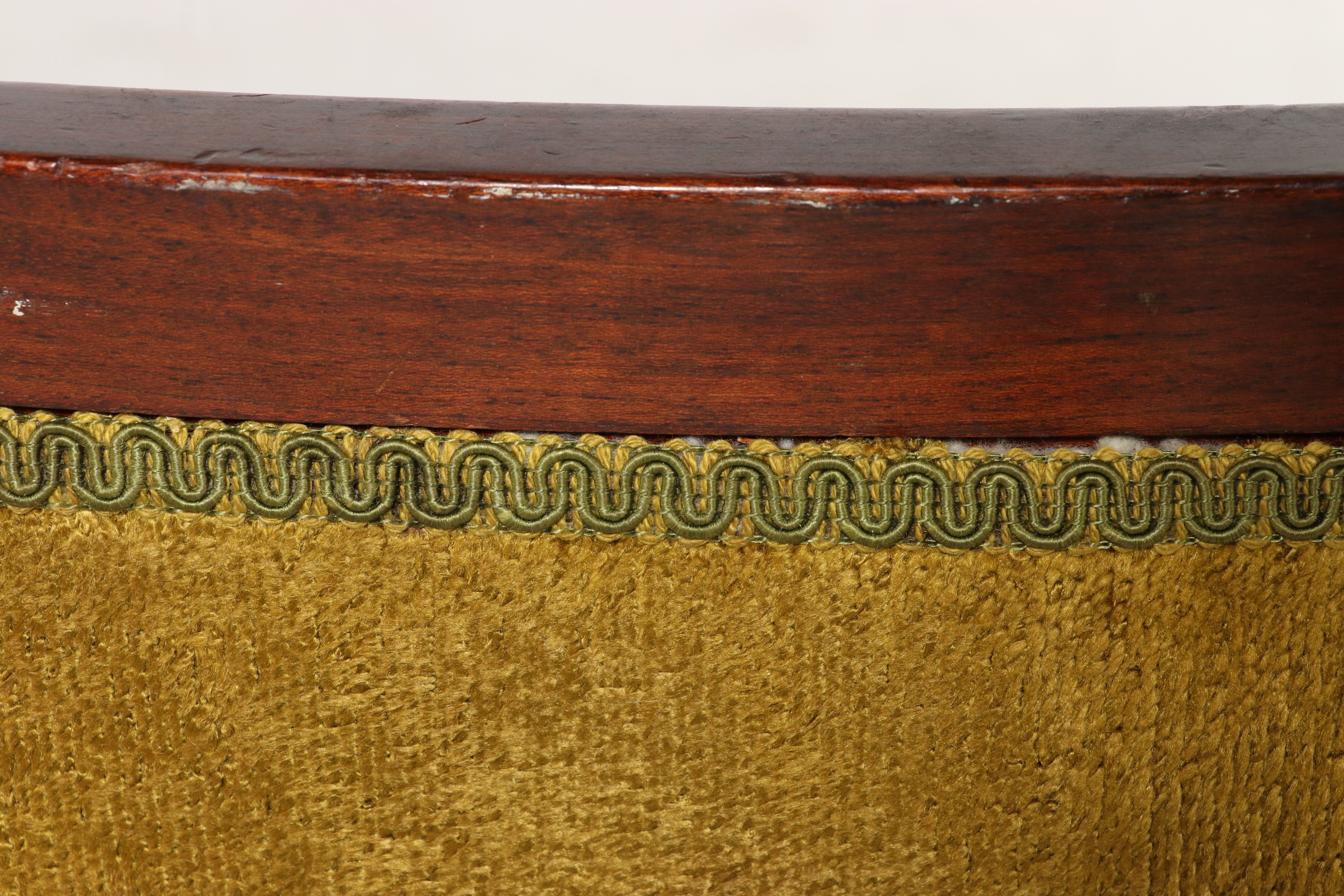 Victorian Tufted Velvet Tub Chair with Claw & Ball Feet, Late 19th Century