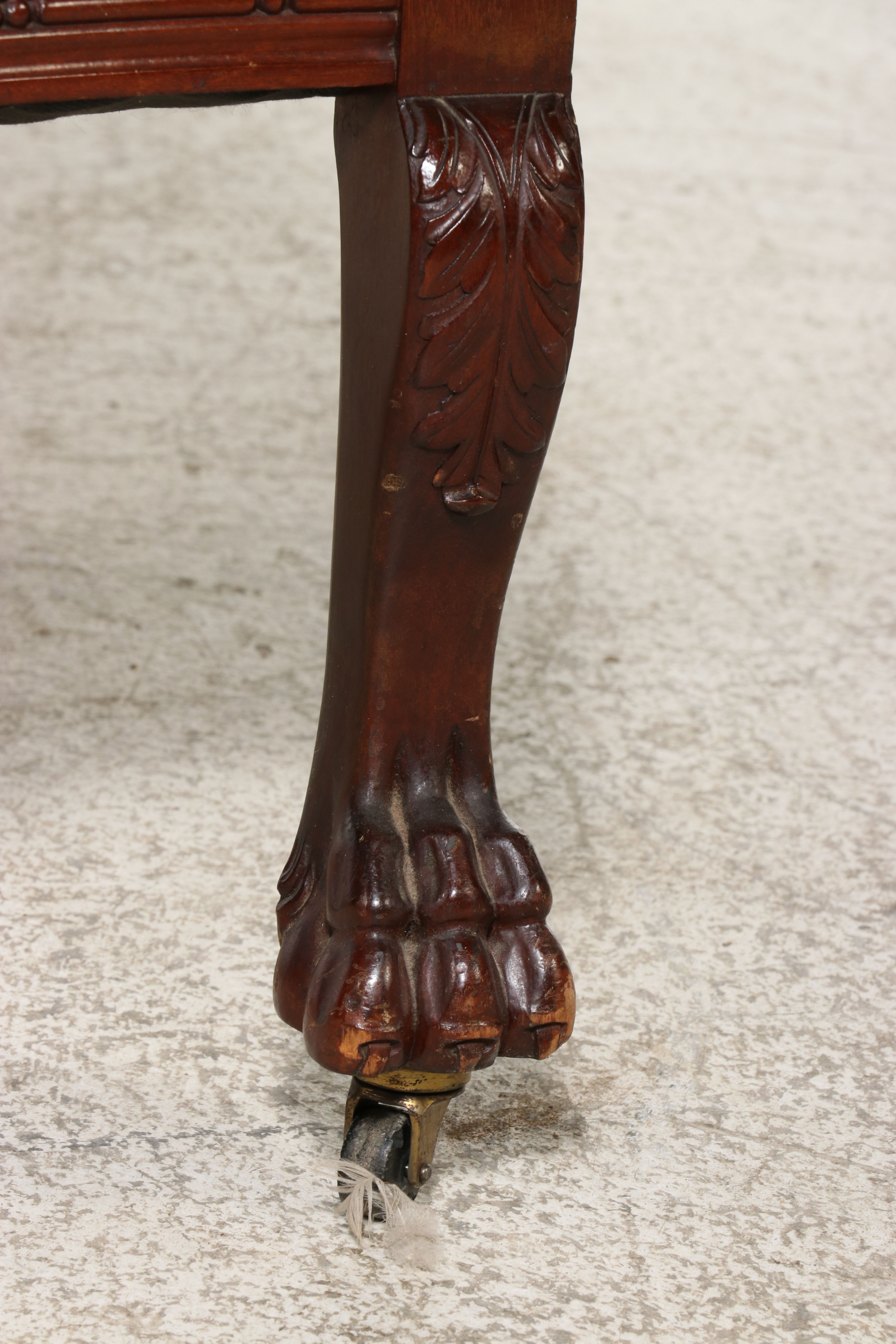 Victorian Tufted Velvet Tub Chair with Claw & Ball Feet, Late 19th Century
