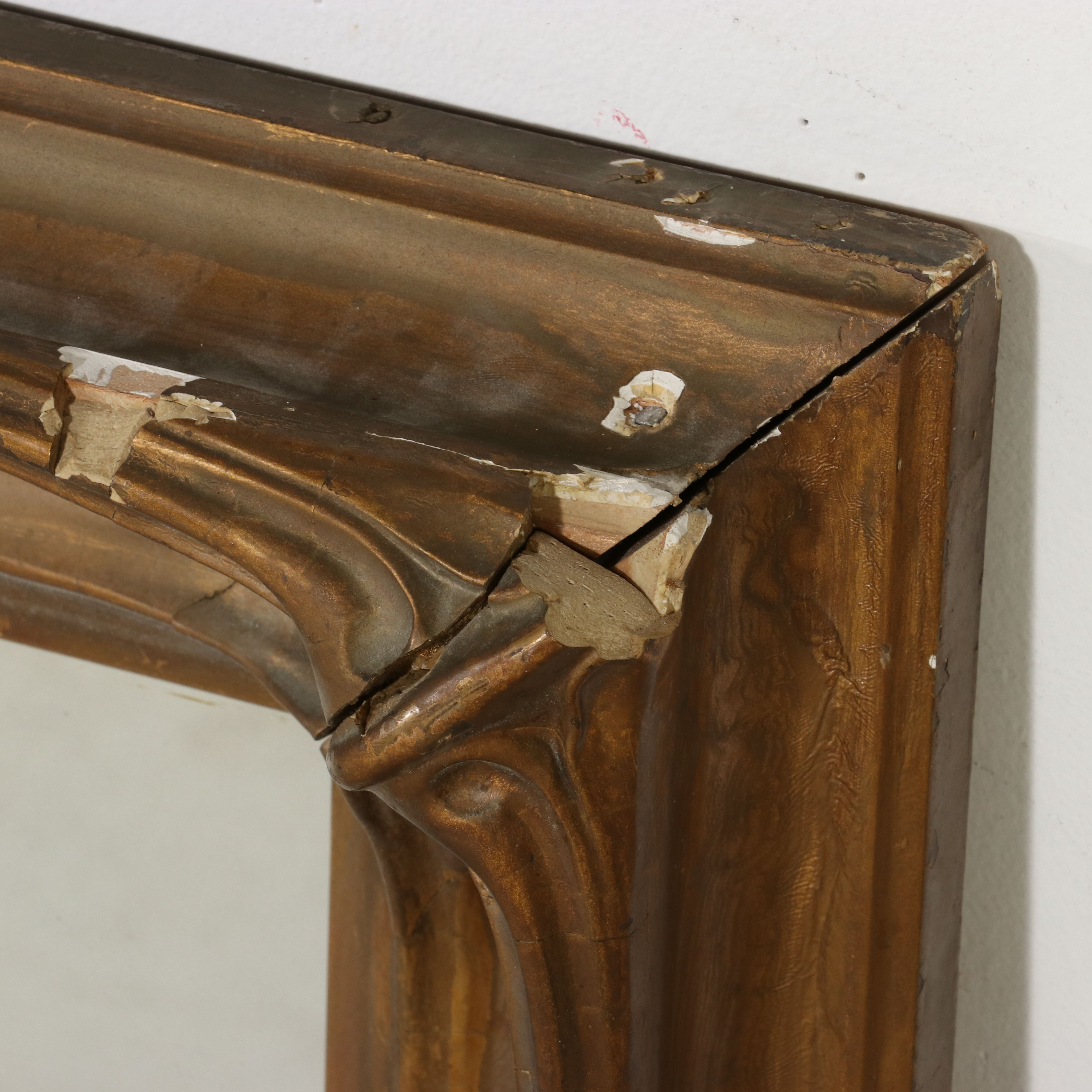 Art Nouveau Style Gilt Molded Plaster and Wood Rectangular Wall Mirror