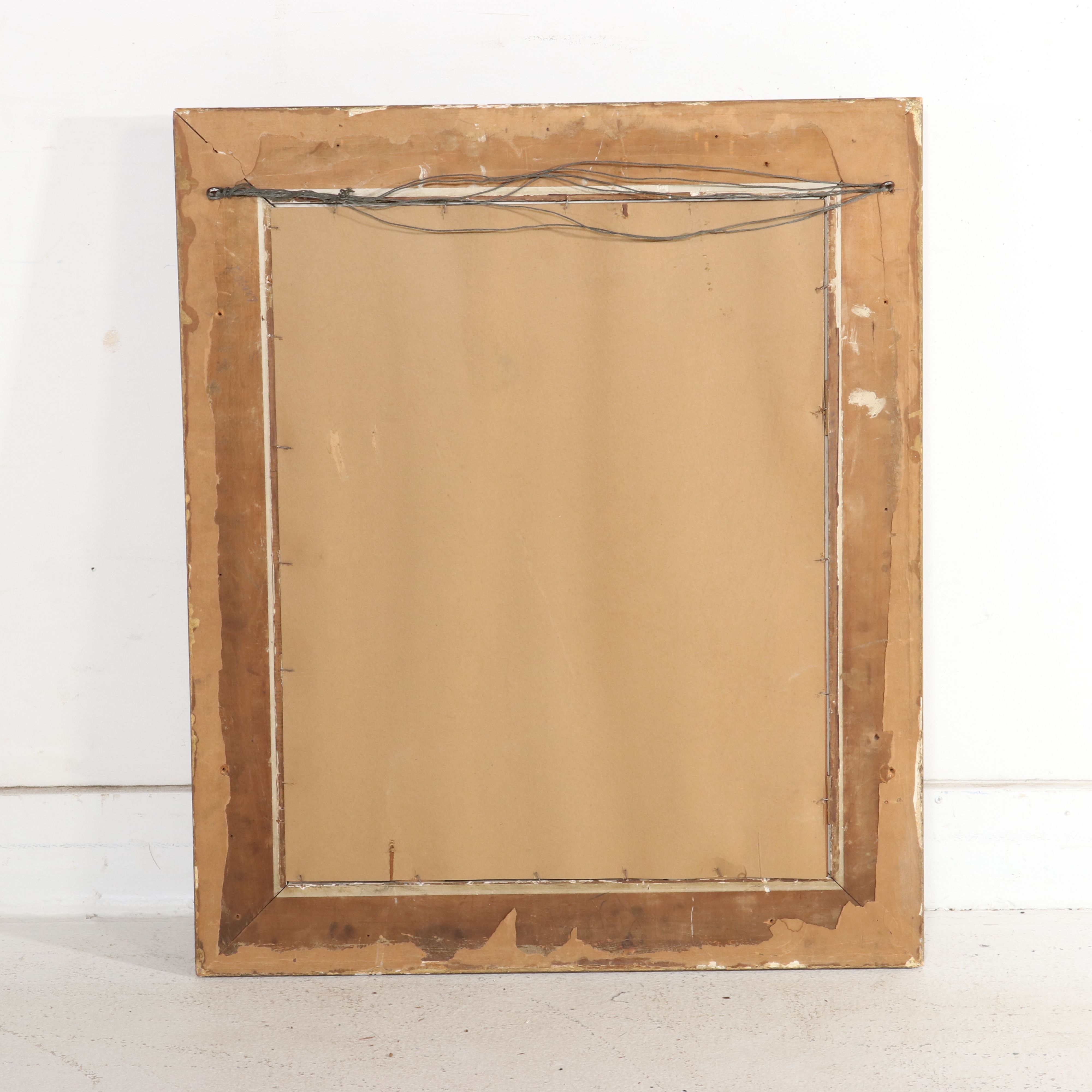 Art Nouveau Style Gilt Molded Plaster and Wood Rectangular Wall Mirror