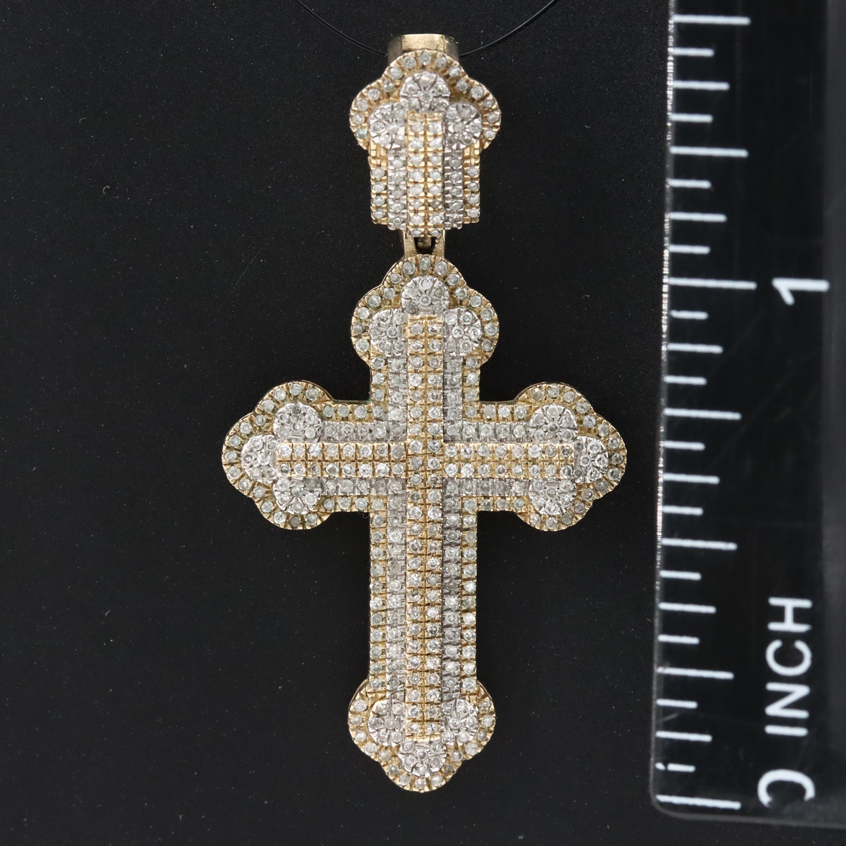 10K 0.69 CTW Diamond Cross Pendant