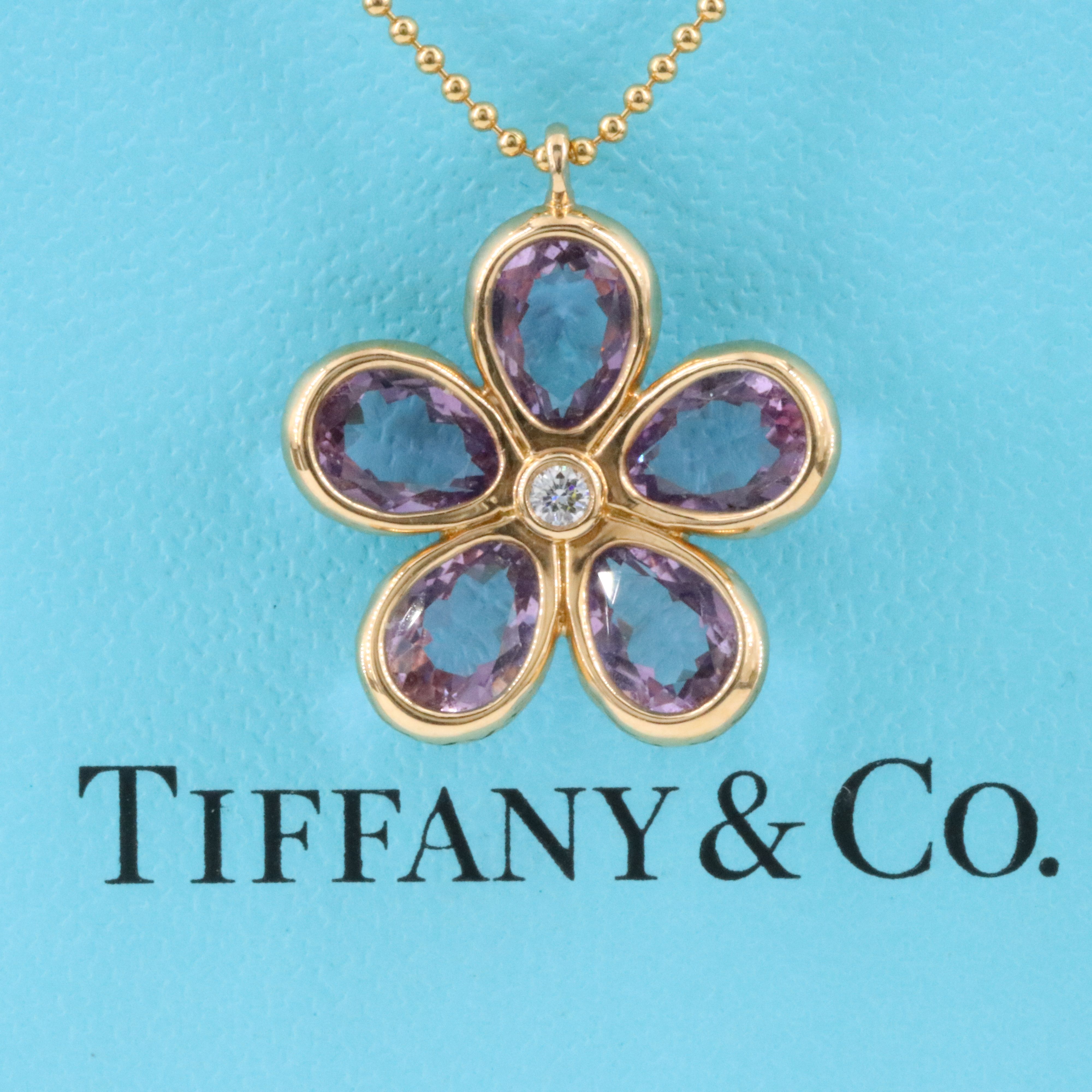 Tiffany & Co. Garden Flower 18K Rose Gold Amethyst and Diamond Necklace
