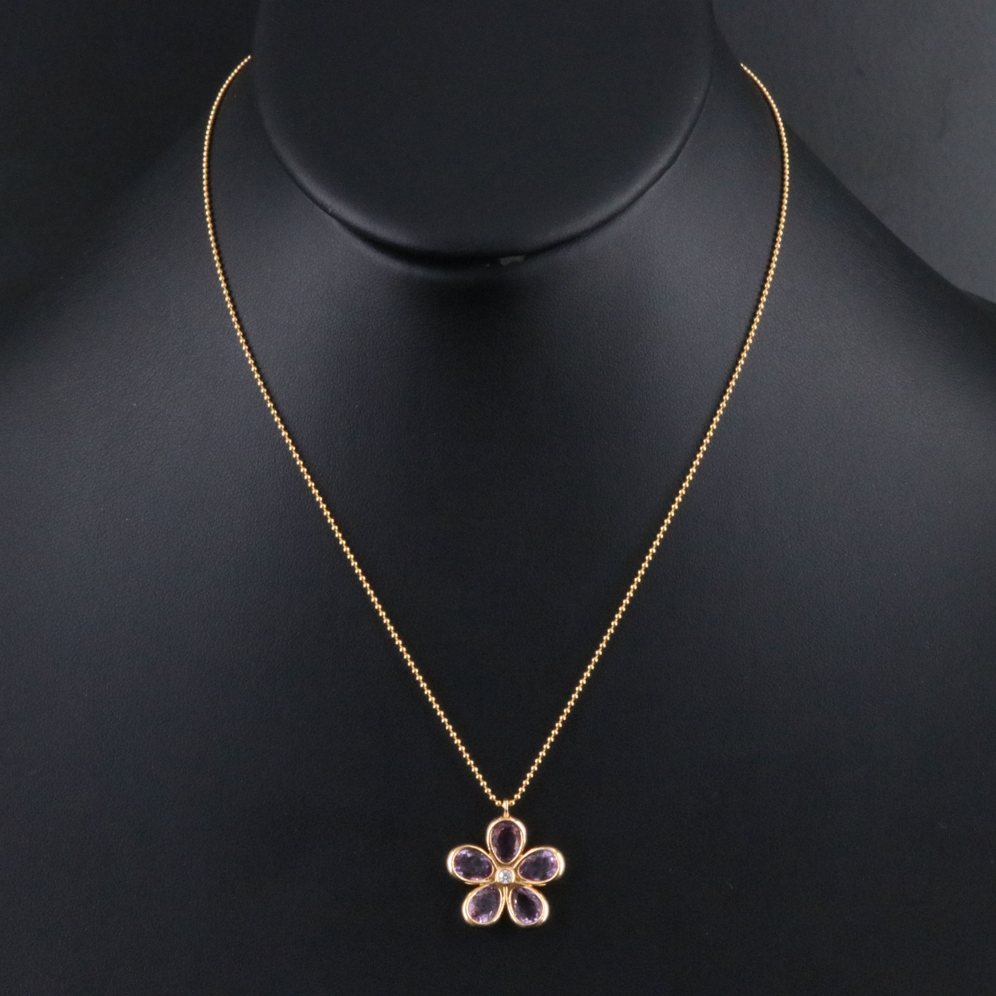 Tiffany & Co. Garden Flower 18K Rose Gold Amethyst and Diamond Necklace