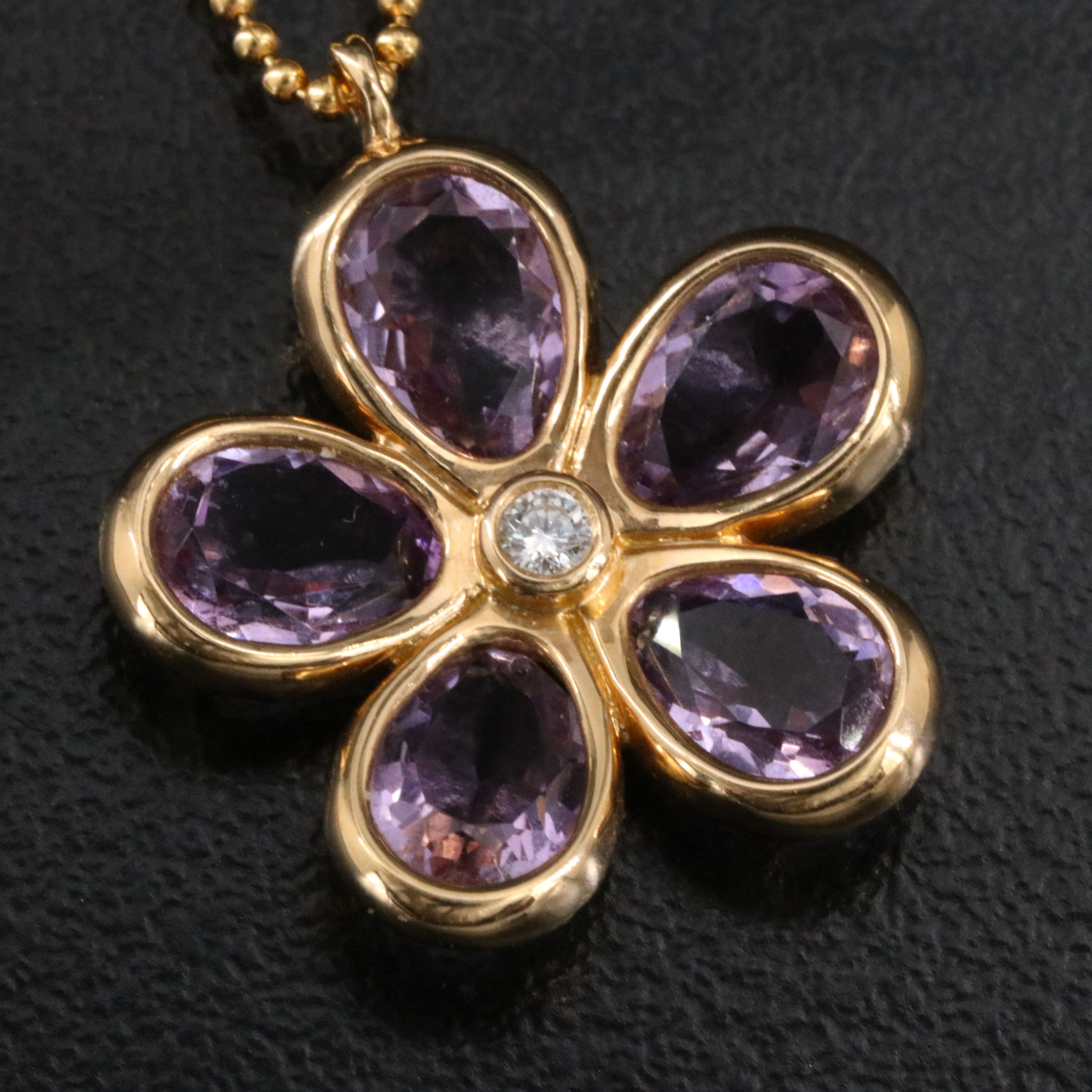 Tiffany & Co. Garden Flower 18K Rose Gold Amethyst and Diamond Necklace