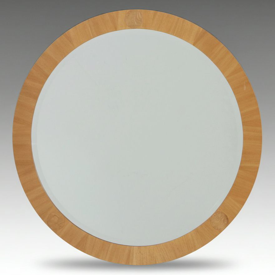 Charles Pfister for Baker Tamo Ash Dresser and Matching Circular Mirror
