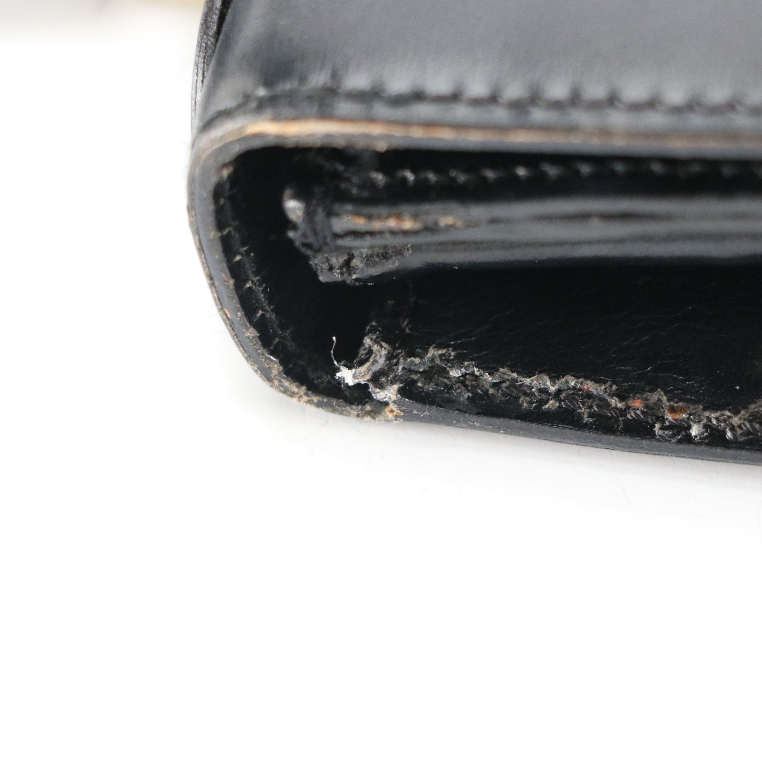 Celine Top Handle Foldover Handbag in Black Leather