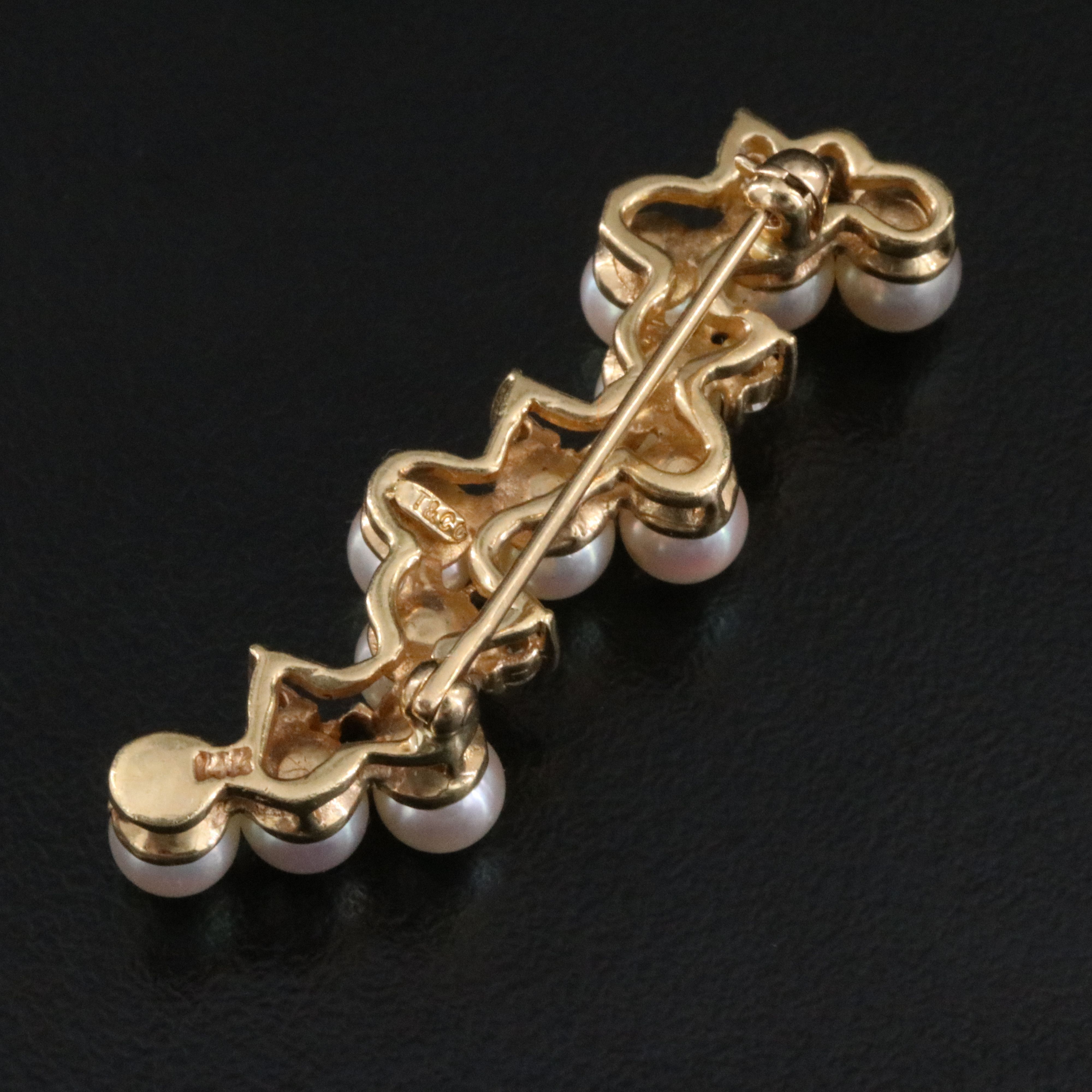 Tiffany & Co. 14K Pearl, Sapphire and Diamond Brooch