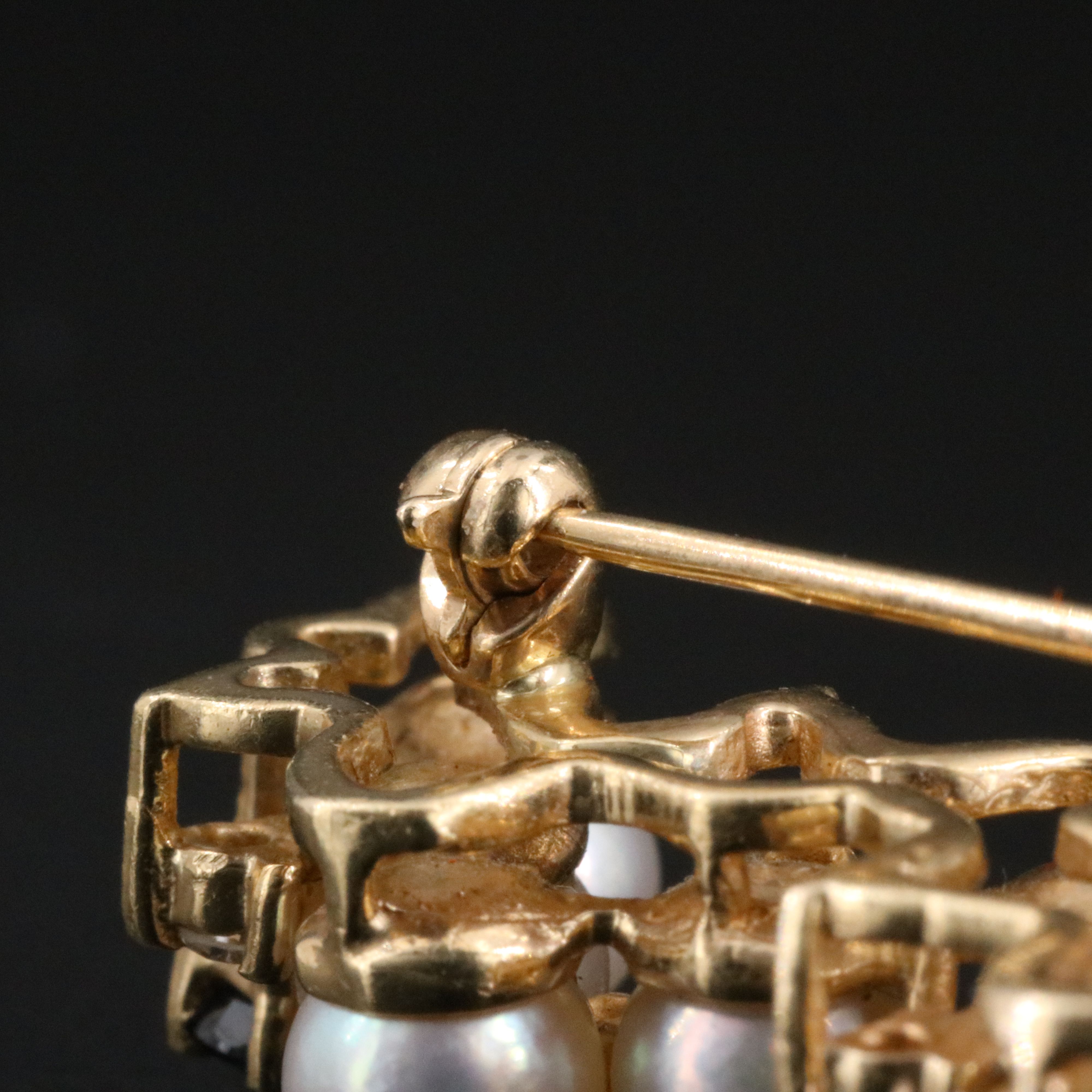 Tiffany & Co. 14K Pearl, Sapphire and Diamond Brooch