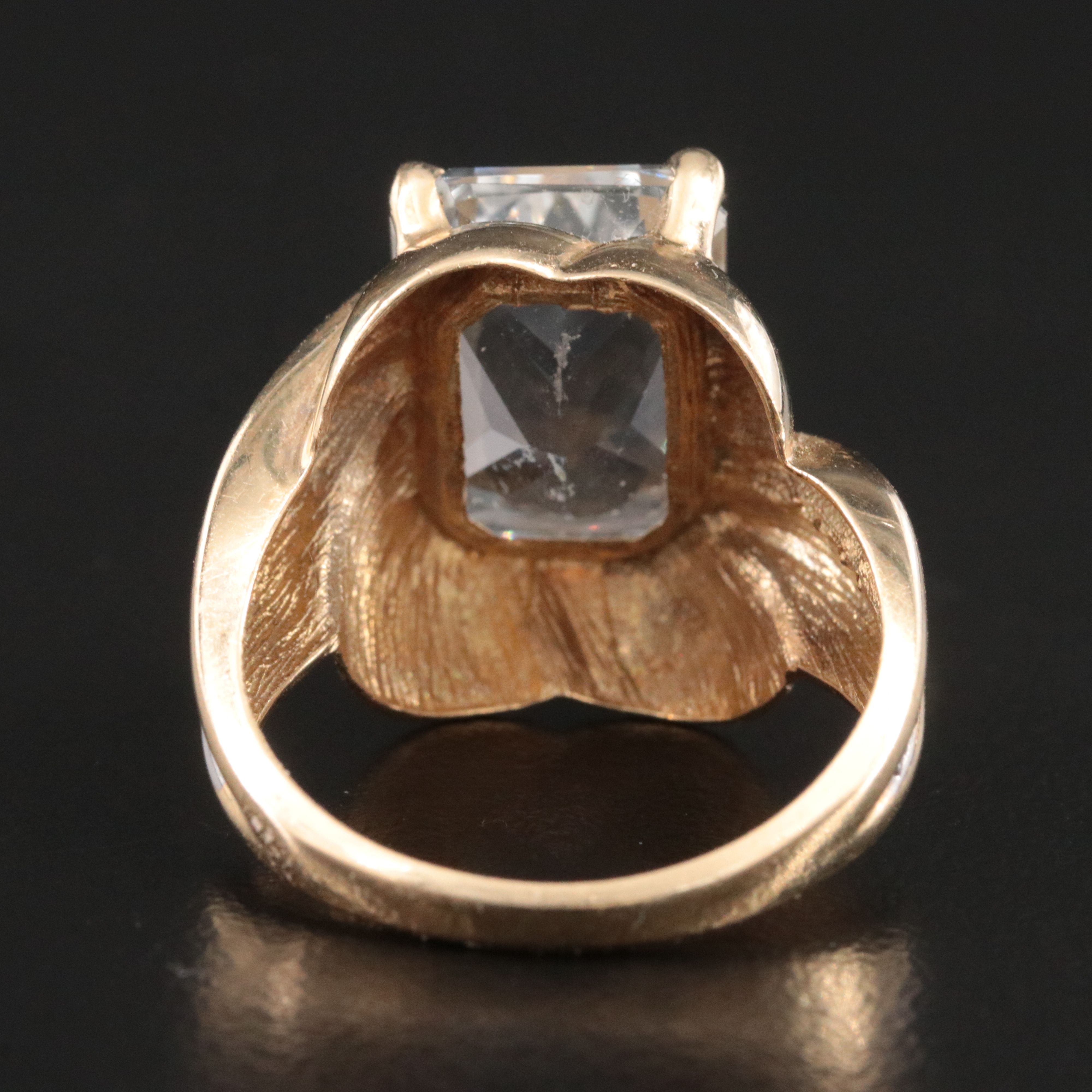 10K 8.64 CT White Topaz and Diamond Ring