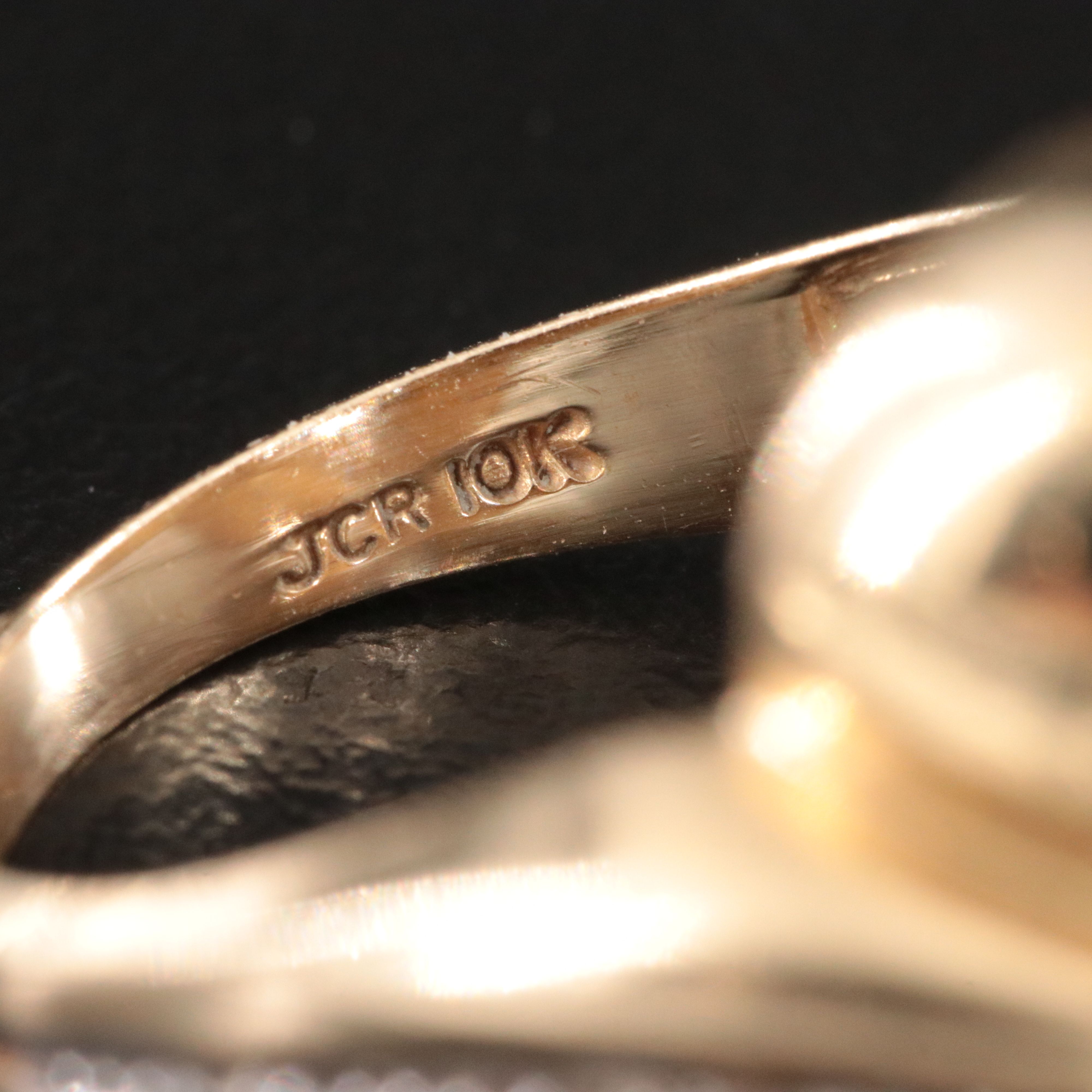 10K 8.64 CT White Topaz and Diamond Ring