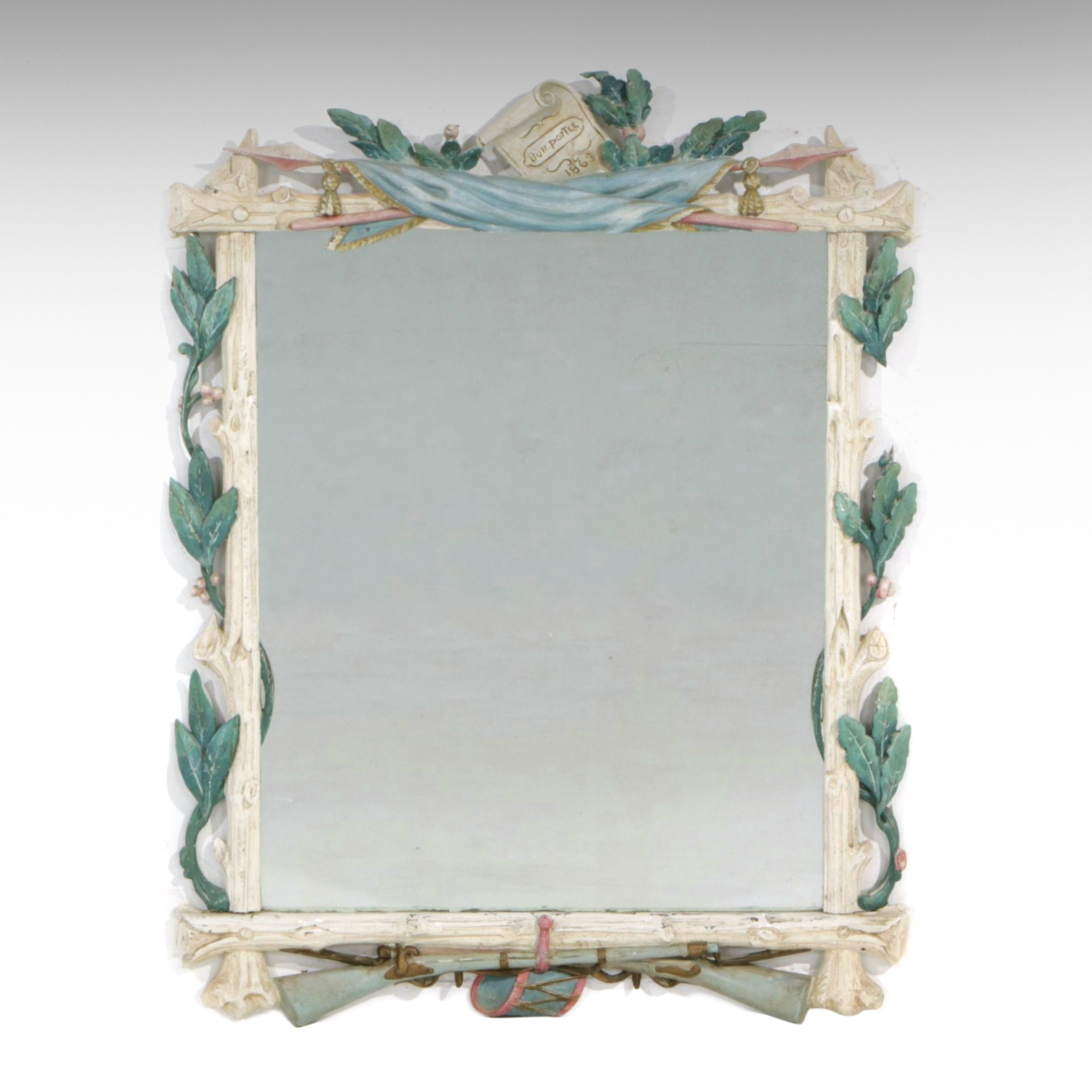 Italian Florentine Style Carved Wood Wall Mirror