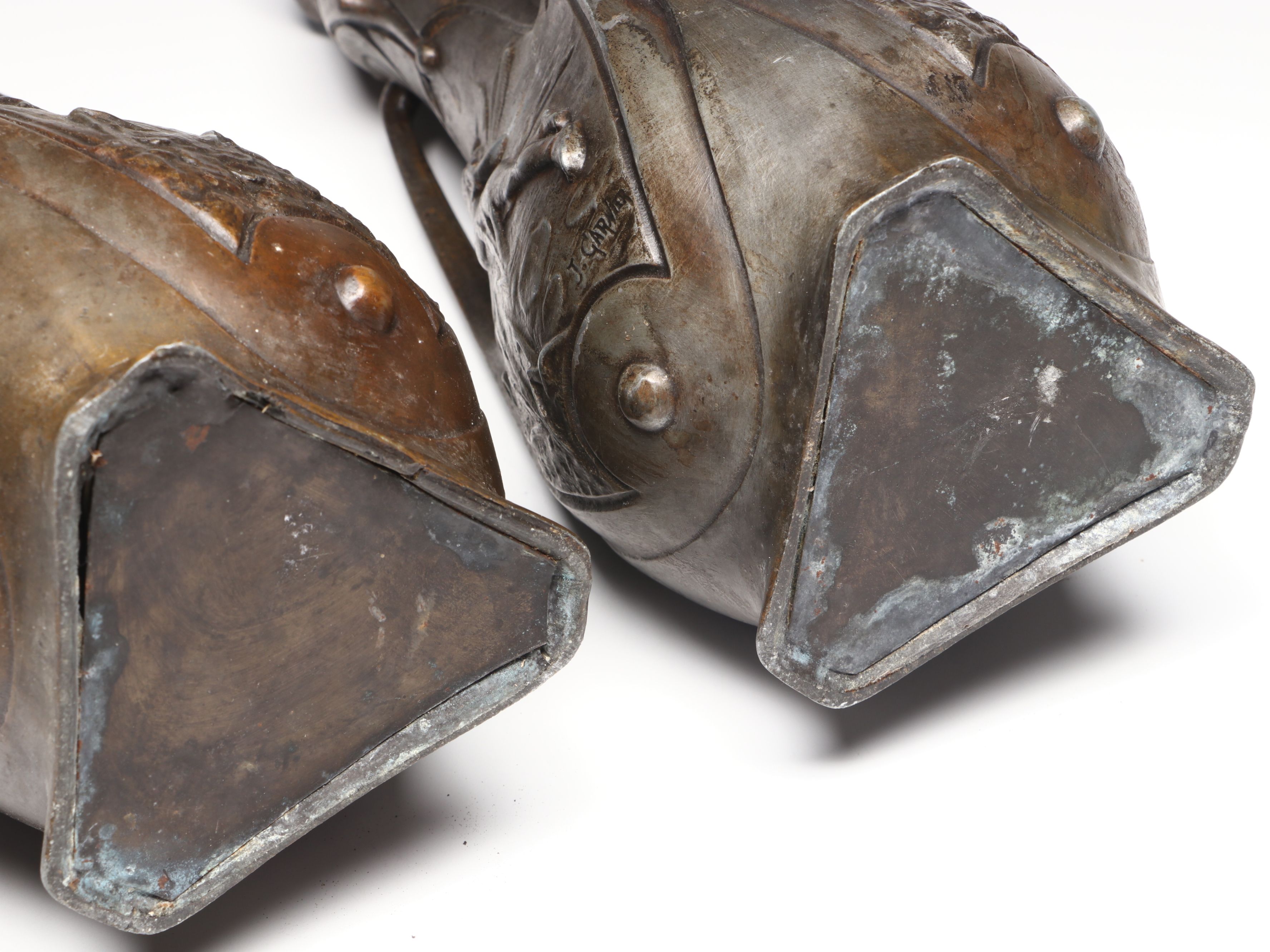 Pair of Jean Garnier French Art Nouveau Bronzed Spelter Fairy Vases