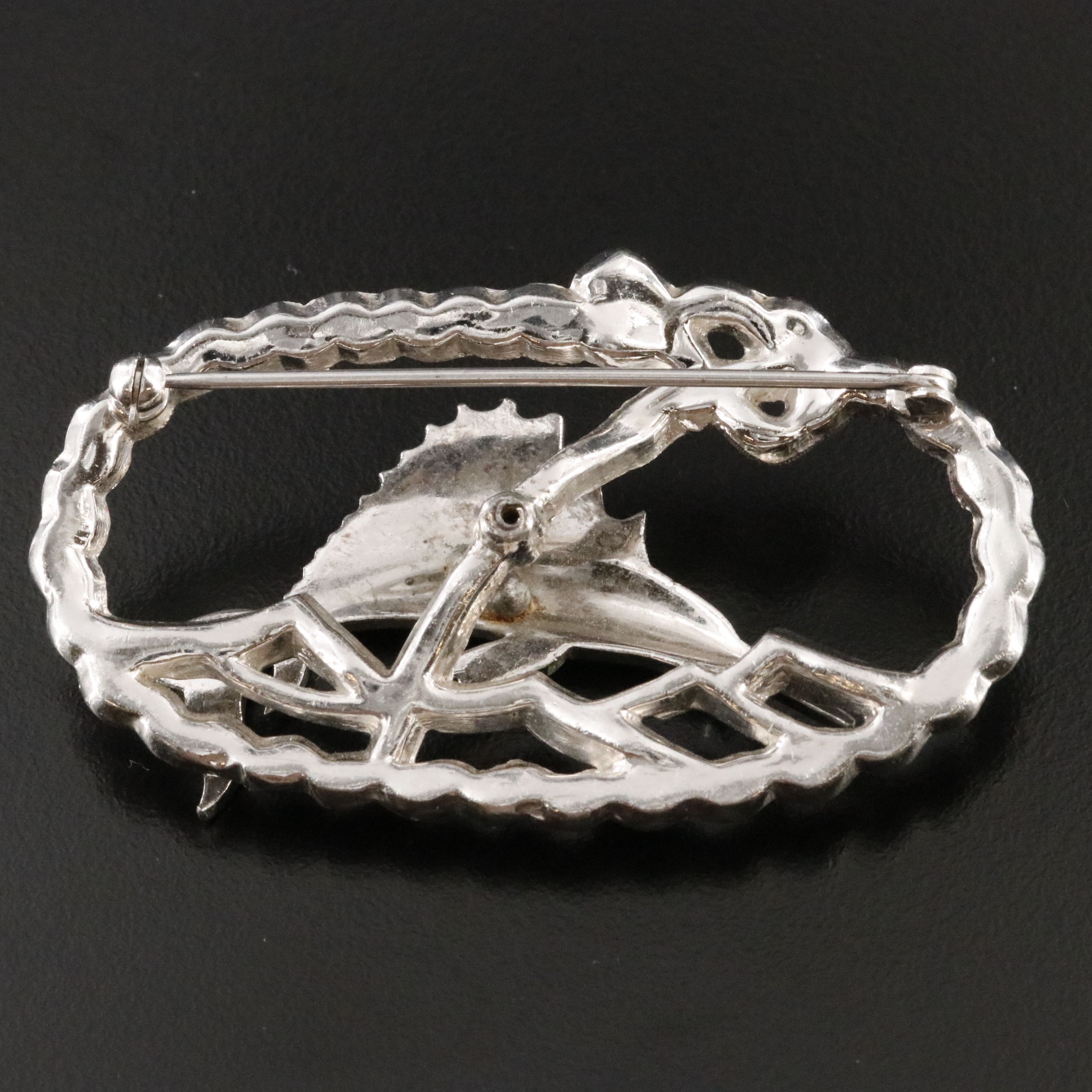 Vintage Swordfish Rhinestone and Enamel Tremblant Brooch