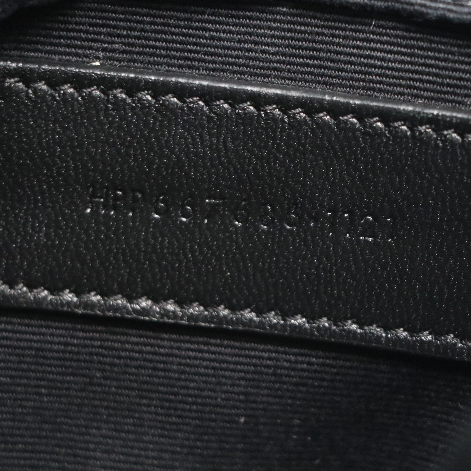 Saint Laurent Classic YSL Monogram Zip Pouch in Black Croc Embossed Leather
