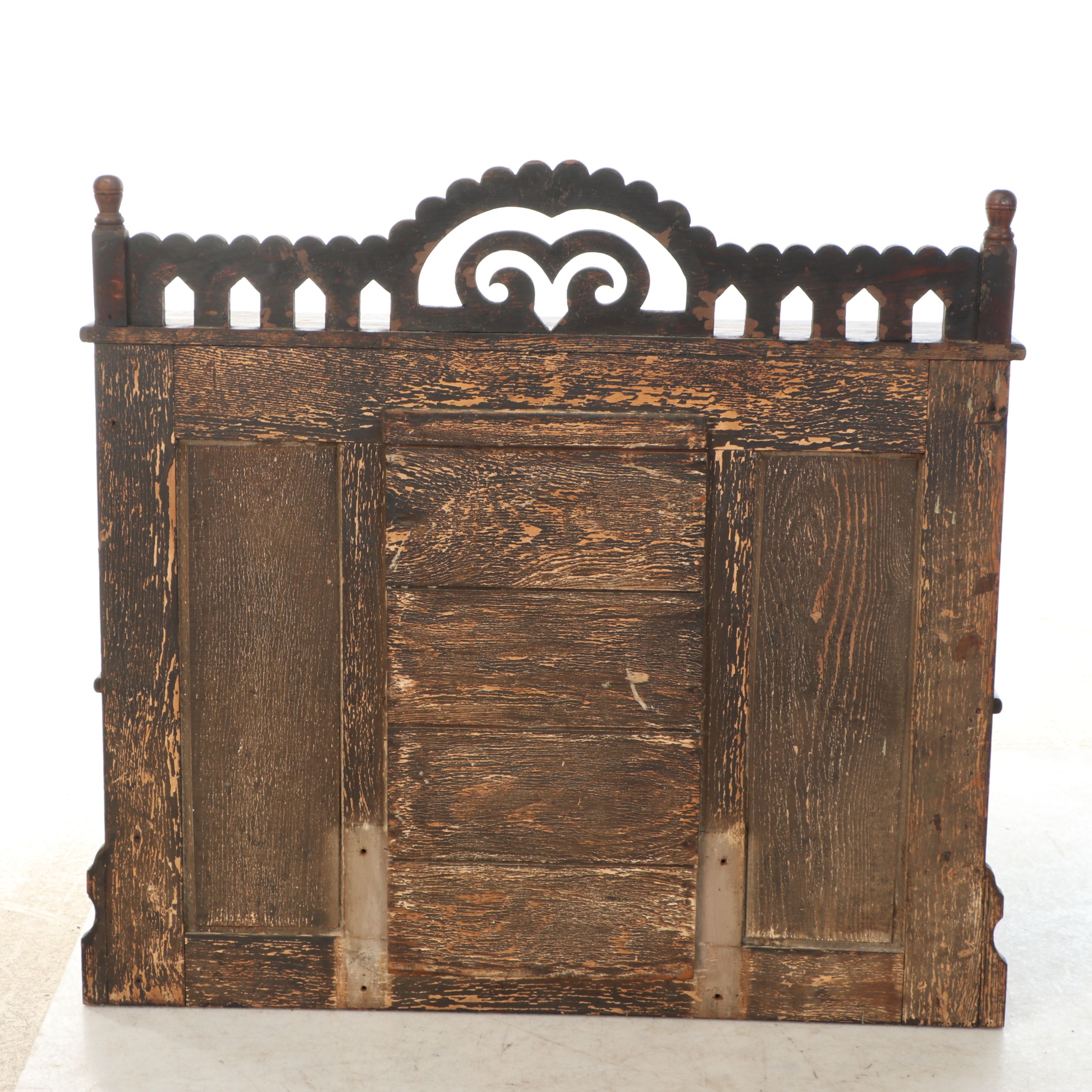 Late Victorian Eastlake Carved Oak Sideboard Back, Circa 1890