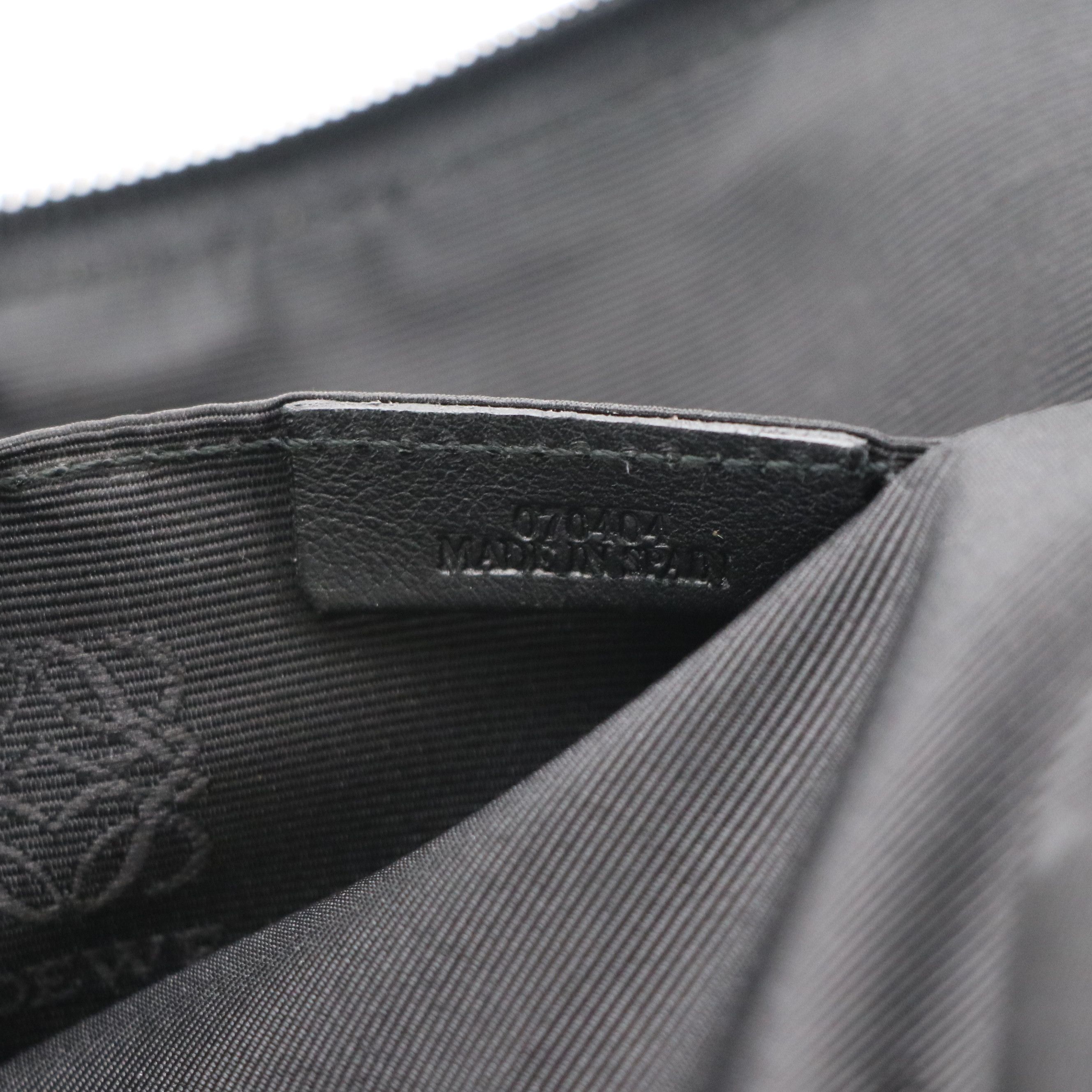 Loewe Anagram Zip-Around Pouch in Black Calfskin Leather