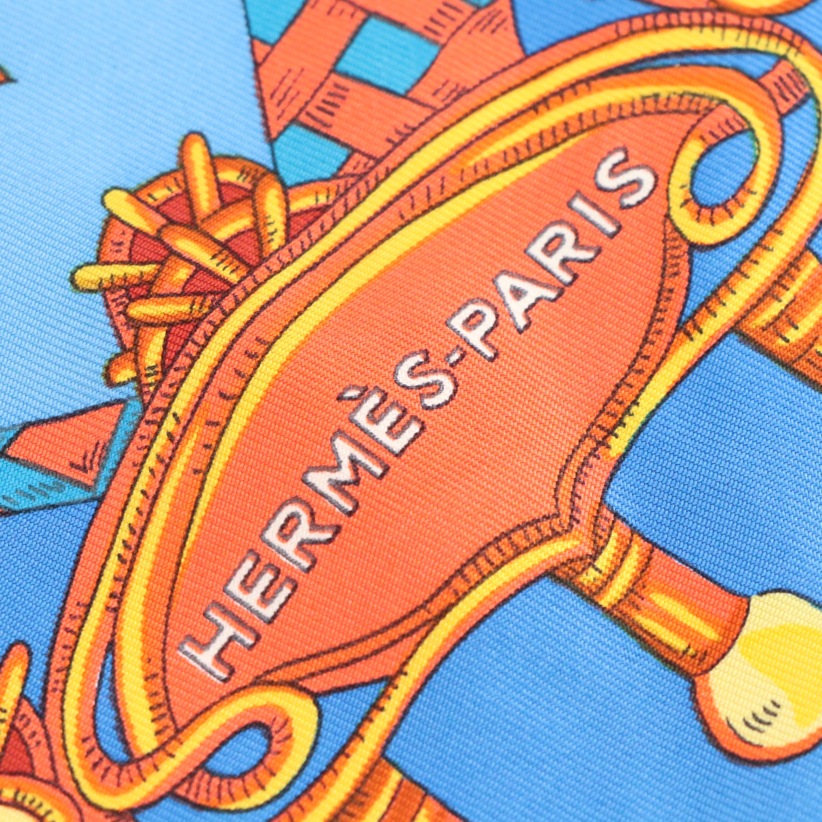 Hermès "Tournez Manège" Scarf 90 in Silk Twill