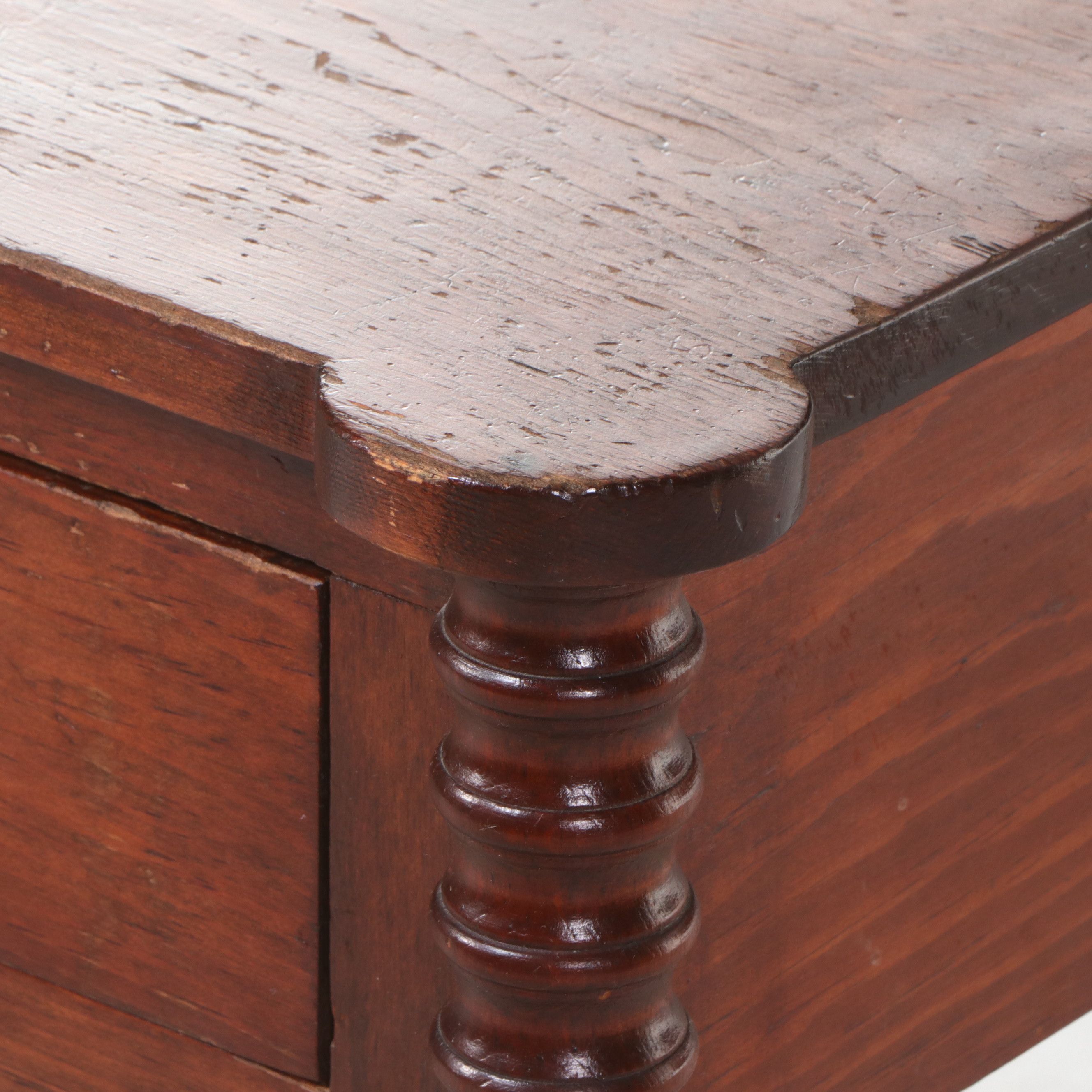 American Sheraton Style Cherry Finish One Drawer Side Table, Early 20th Century
