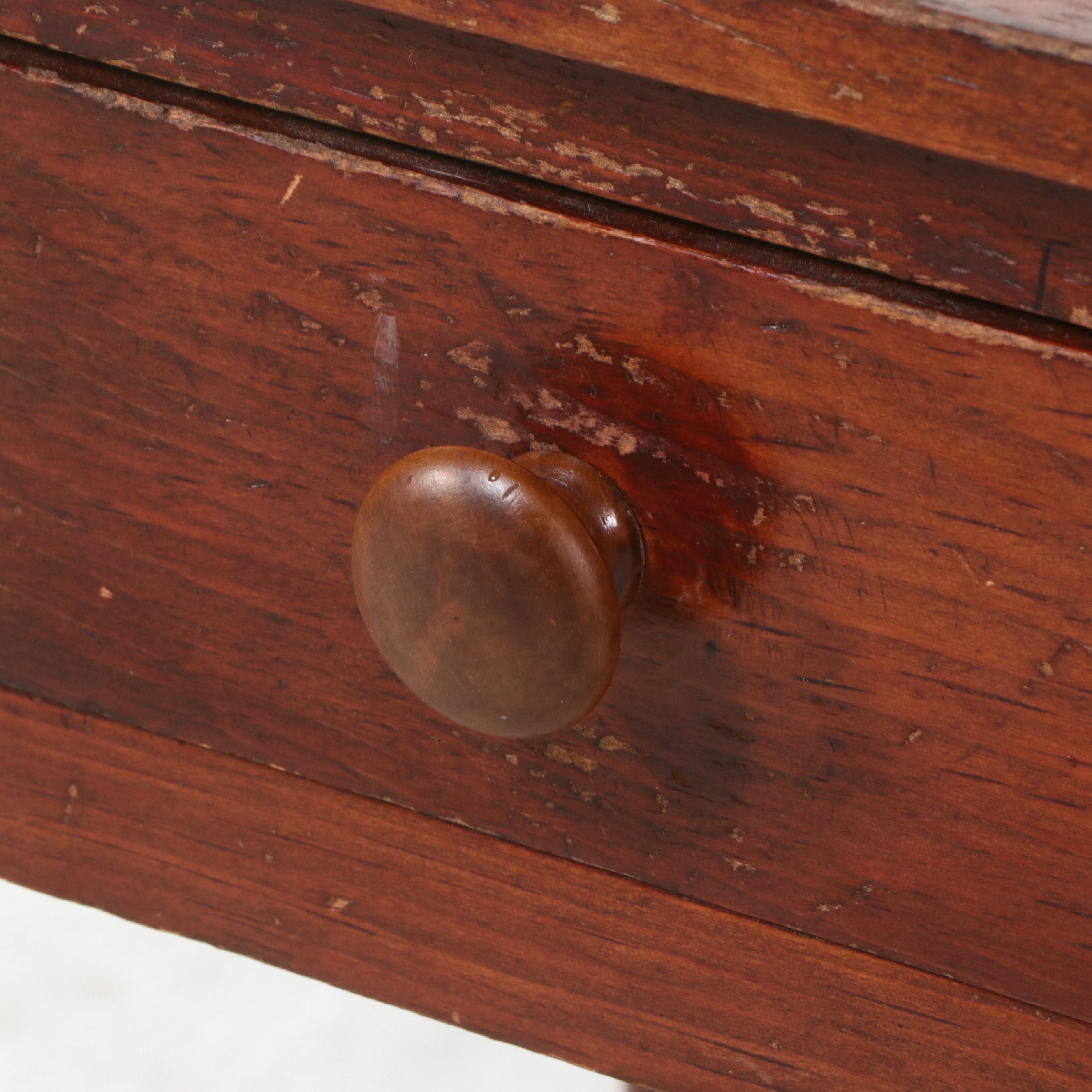 American Sheraton Style Cherry Finish One Drawer Side Table, Early 20th Century