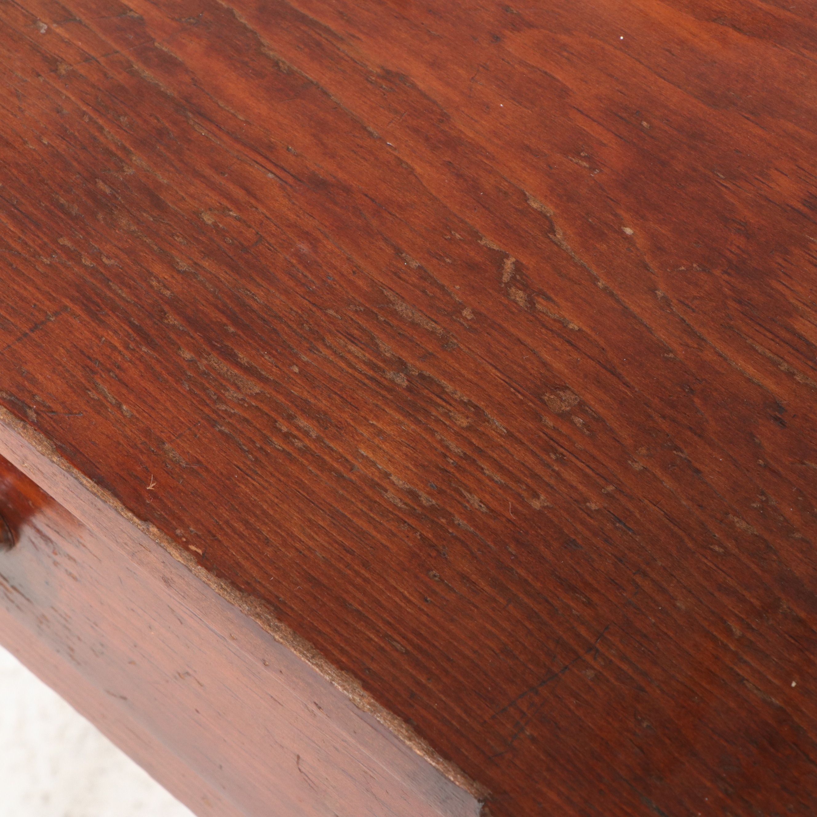 American Sheraton Style Cherry Finish One Drawer Side Table, Early 20th Century