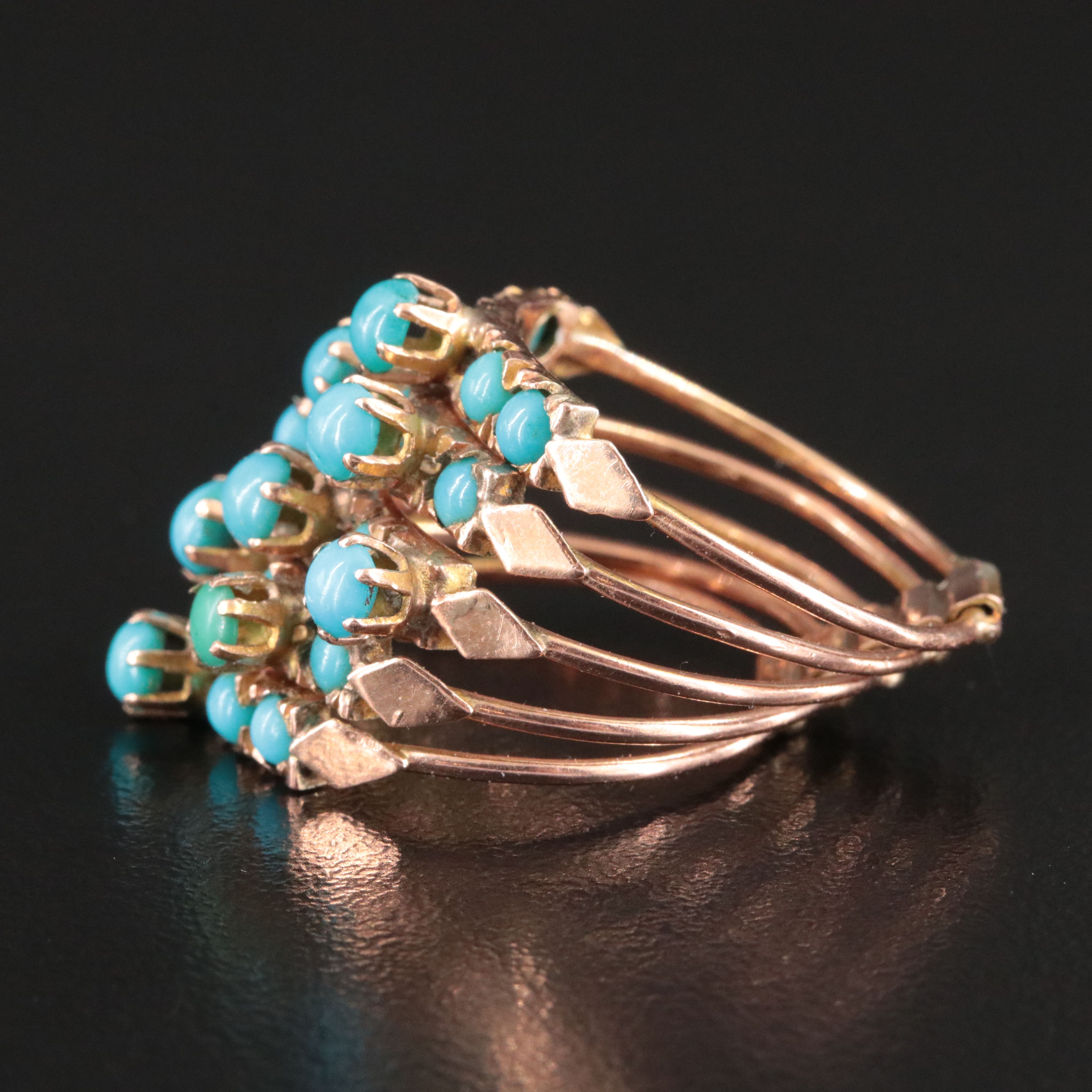 14K Rose Gold Turquoise Stacking Rings